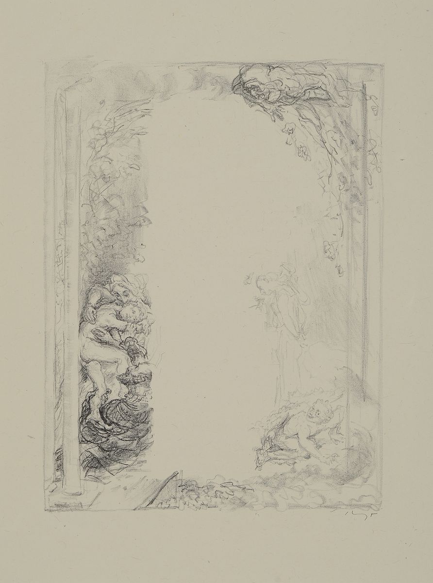 Detail b: Konvolut aus 11 Original-Lithographien, Max Slevogt, 1868 Landshut - 1932 Leinsweiler, Lithographien zu Bühnenentwürfen zu Goethes Faust, Zweiter ...