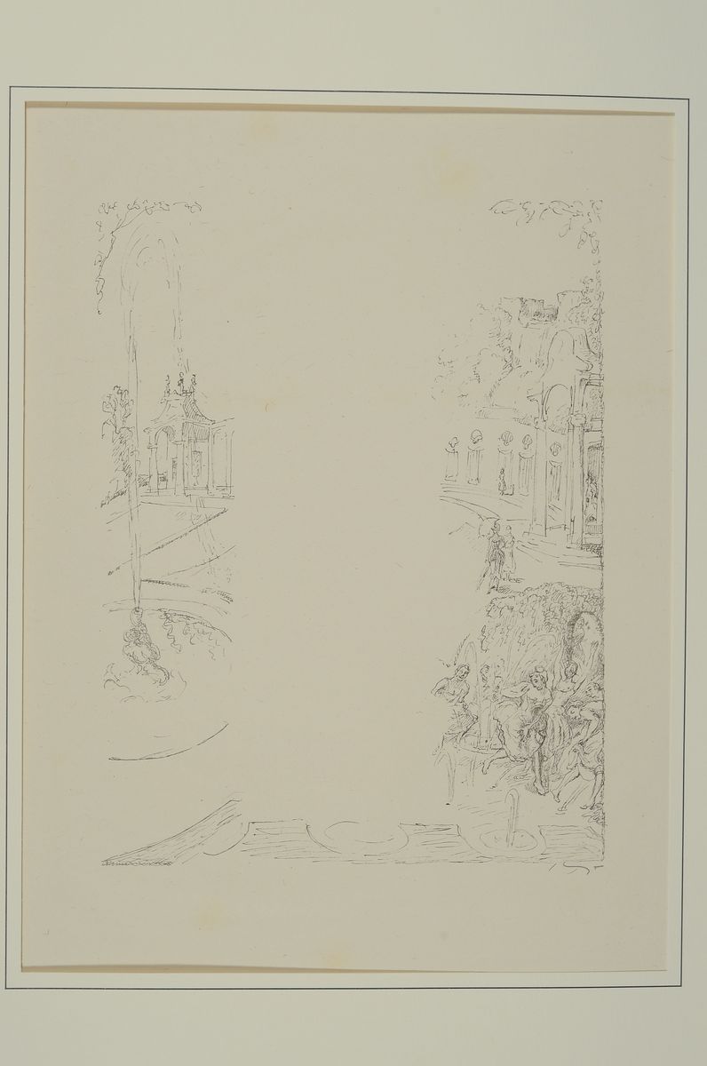 Detail n: Konvolut aus 11 Original-Lithographien, Max Slevogt, 1868 Landshut - 1932 Leinsweiler, Lithographien zu Bühnenentwürfen zu Goethes Faust, Zweiter ...