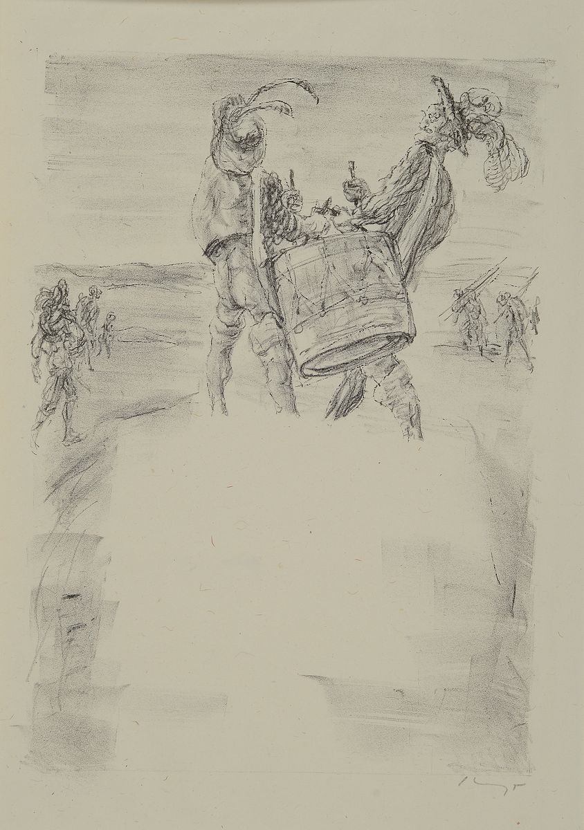 Konvolut aus 8 Original-Lithographien, Max Slevogt, 1868 Landshut - 1932 Leinsweiler, Lithographien zu Bühnenentwürfen zu Goethes Faust, Zweiter ...