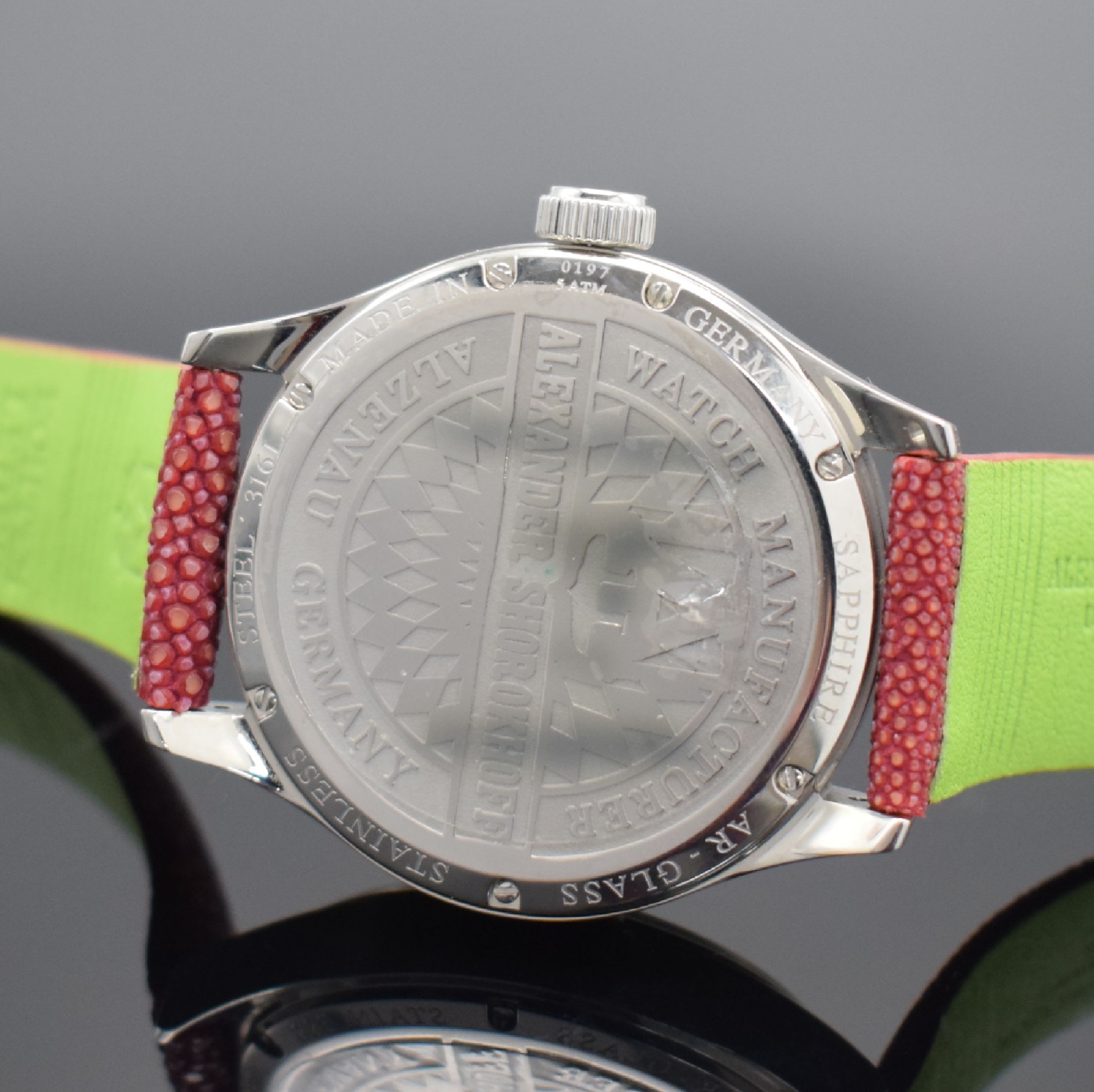 Detail e: ALEXANDER SHOROKHOFF Miss Avantgarde auf 500 Stück limitierte Armbanduhr, Deutschland um 2015, Automatik, Edelstahlgeh., Boden 6-fach verschr., ...