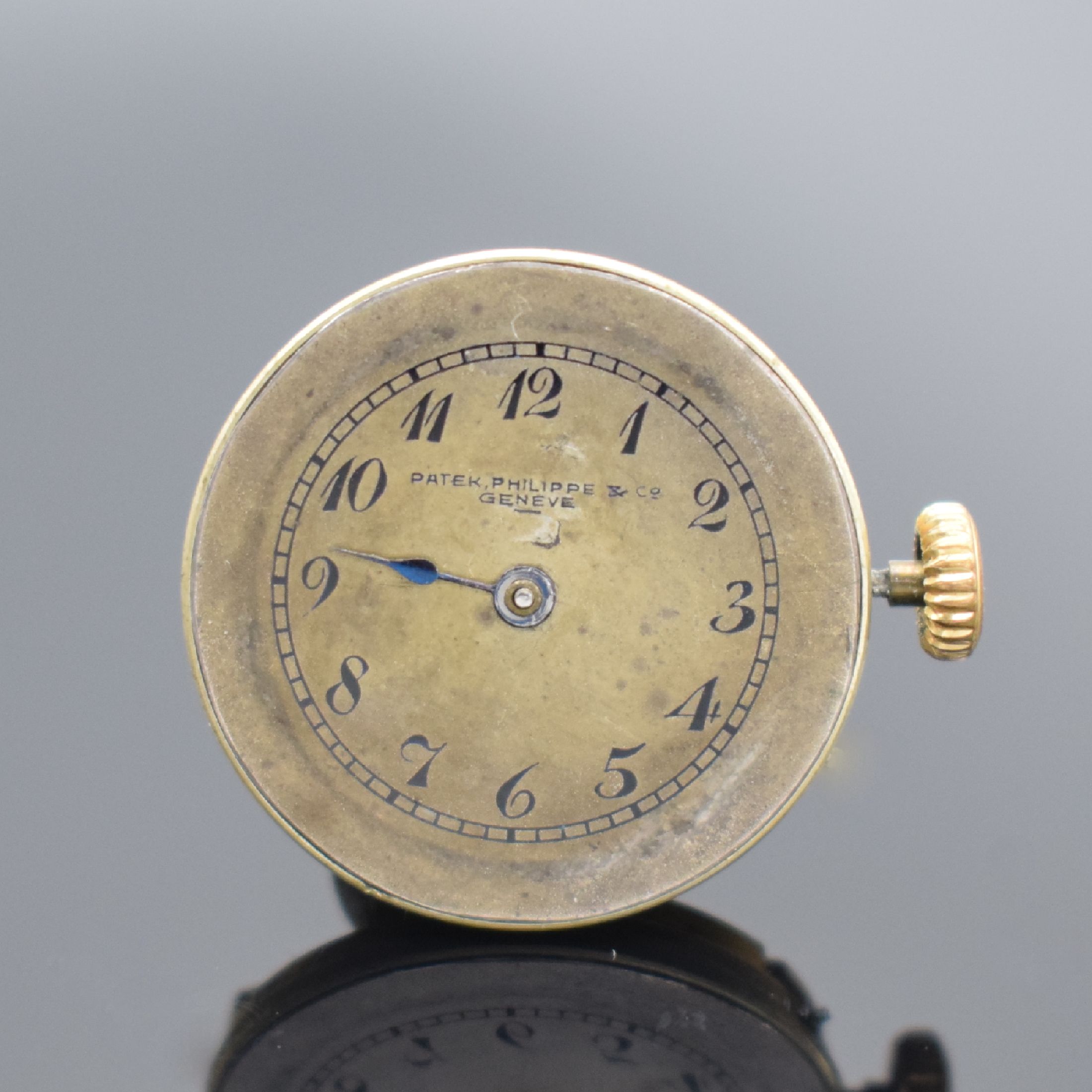Detail b: PATEK PHILIPPE Lepine-Werk für frühe Armbanduhr, Schweiz um 1915, verg. Brückenwerk ber., Nr. 164333, 16 St., Moustache-Anker, Komp.-Unr. m. ...