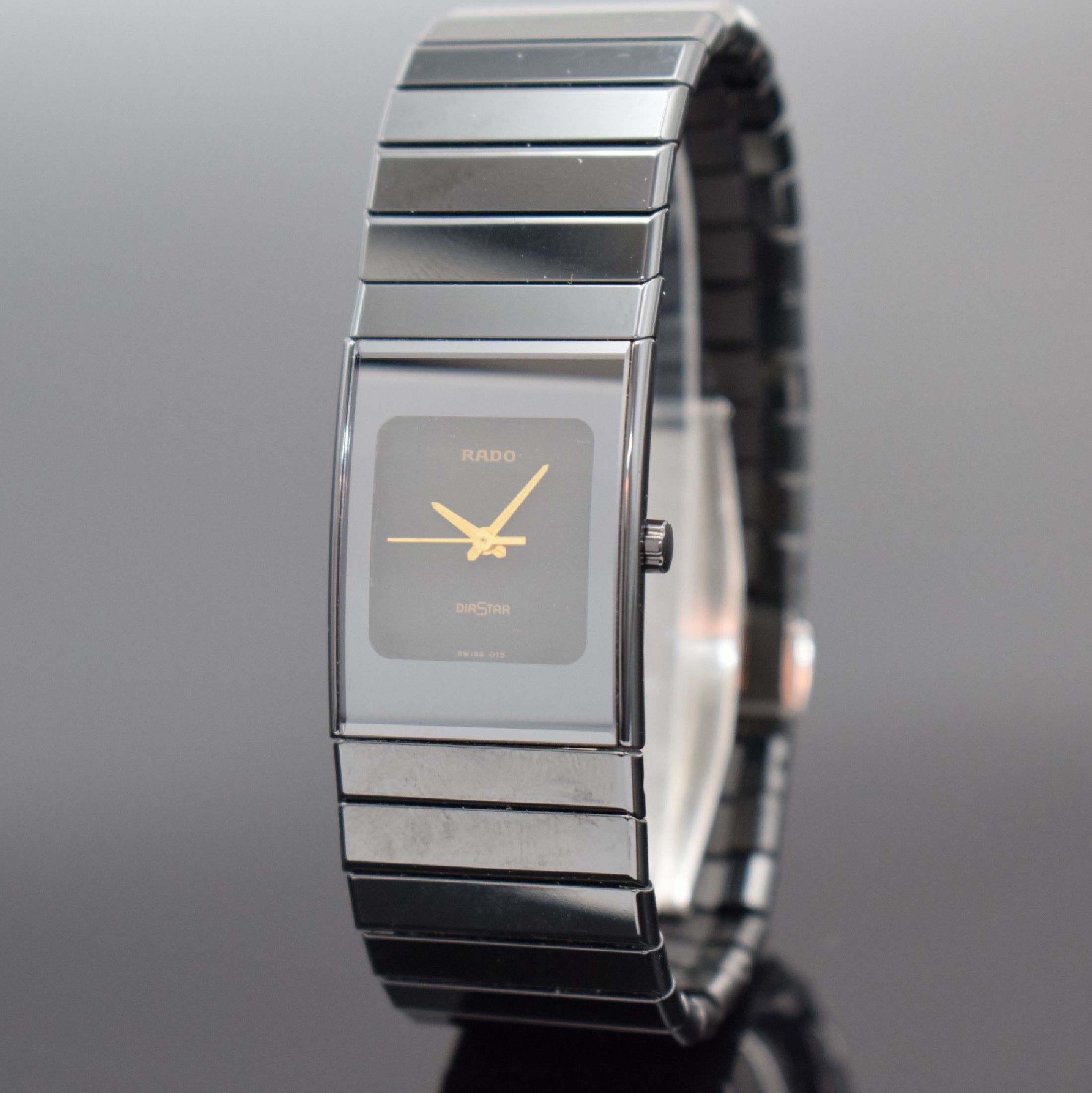 RADO Diastar Damenarmbanduhr, Schweiz verk. 10/1990 lt. beil. Pap., quarz, Gehäuse in Keramik & Stahl, Boden aufgedr., Keramik- Gliederband m. dopp. ...