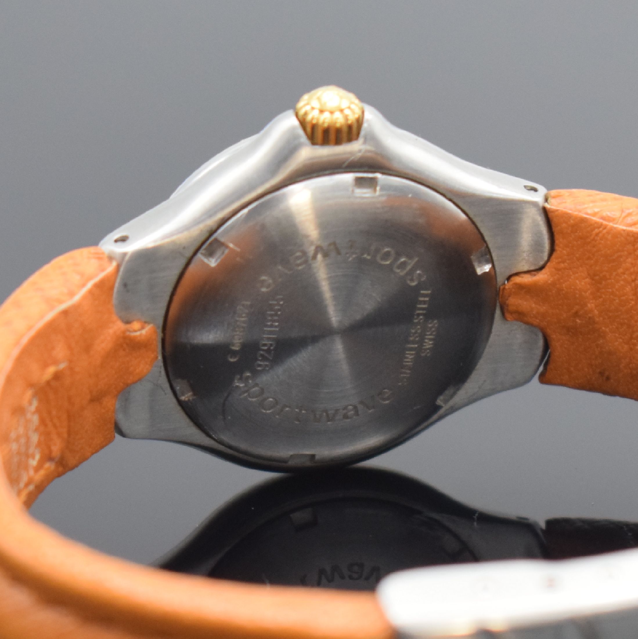 Detail c: EBEL Sportwave Damenarmbanduhr Referenz 6087621, quarz, Gehäuse in Stahl/Gold komb. inkl. orig. Lederband m. Faltschl., Boden verschr., ...