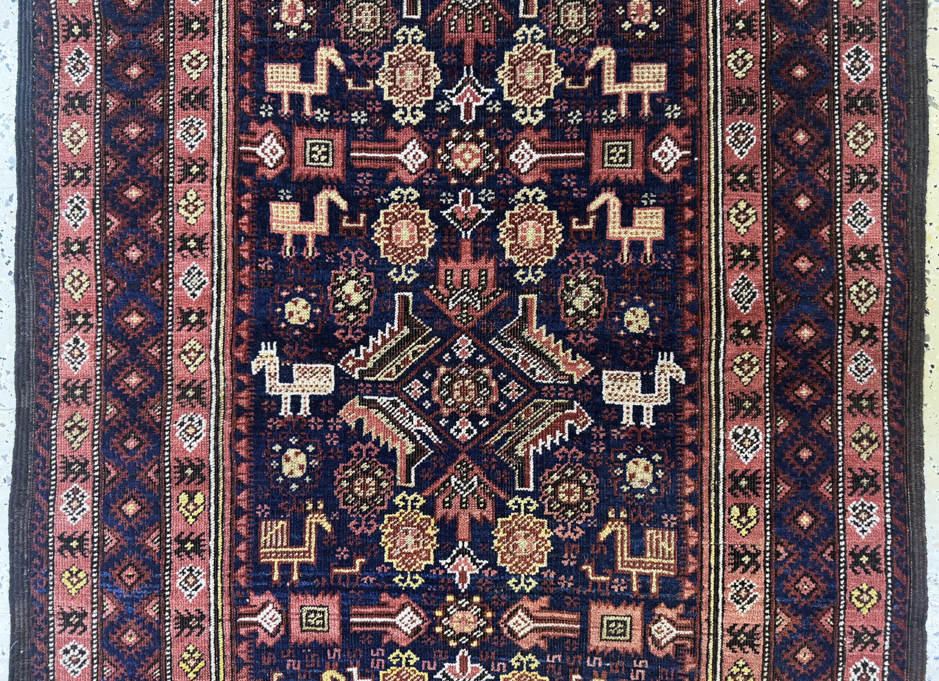 Detail b: Antiker Belutsch, Persien, um 1900, Wolle auf Wolle, ca. 160 x 86 cm, EHZ:2