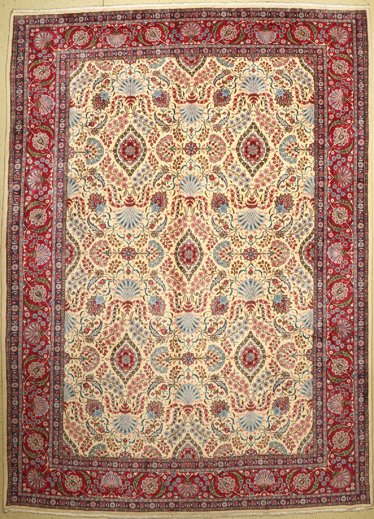 Sarogh Kork fein, Persien, ca. 50 Jahre, Korkwolle, ca. 408 x 298 cm,(Sehr guter Zustand)