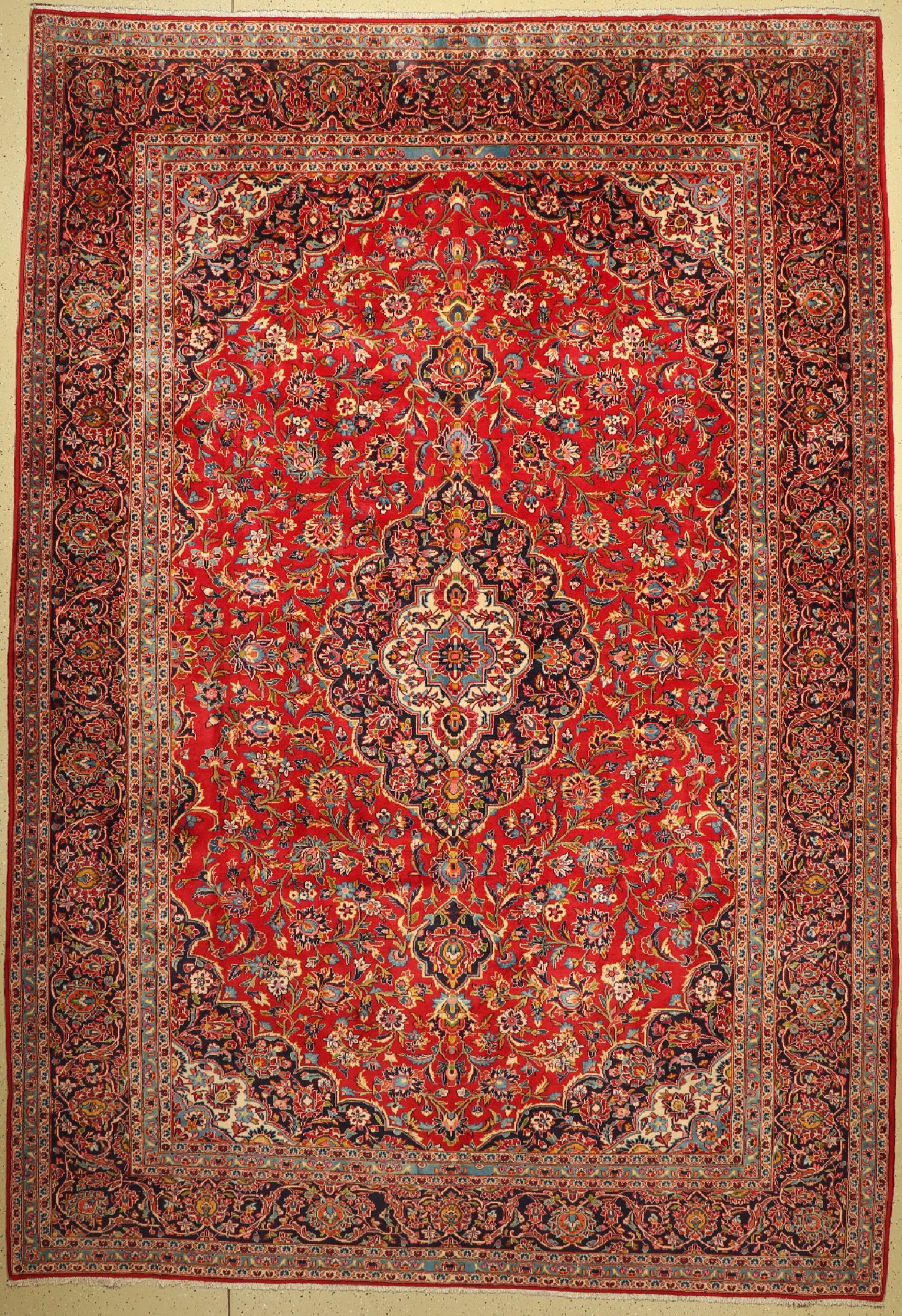 Keschan Kork fein, Persien, ca. 50 Jahre, Korkwolle, ca. 417 x 290 cm, (Sehr guter Zustand)