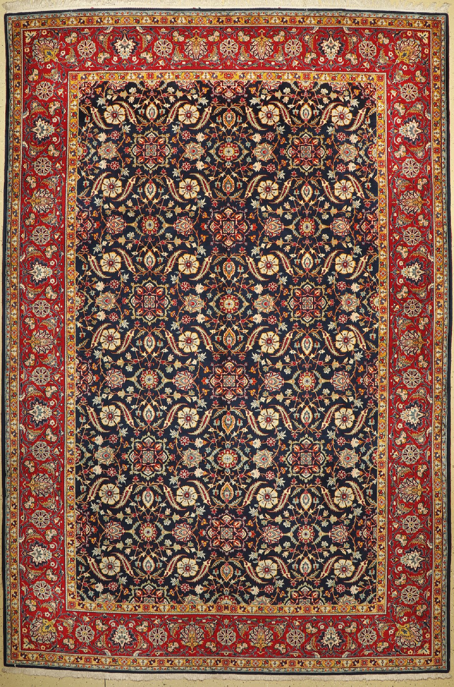 Keschan Kork fein, Persien, ca. 50 Jahre, Korkwolle, ca. 417 x 275 cm, (Sehr guter Zustand).