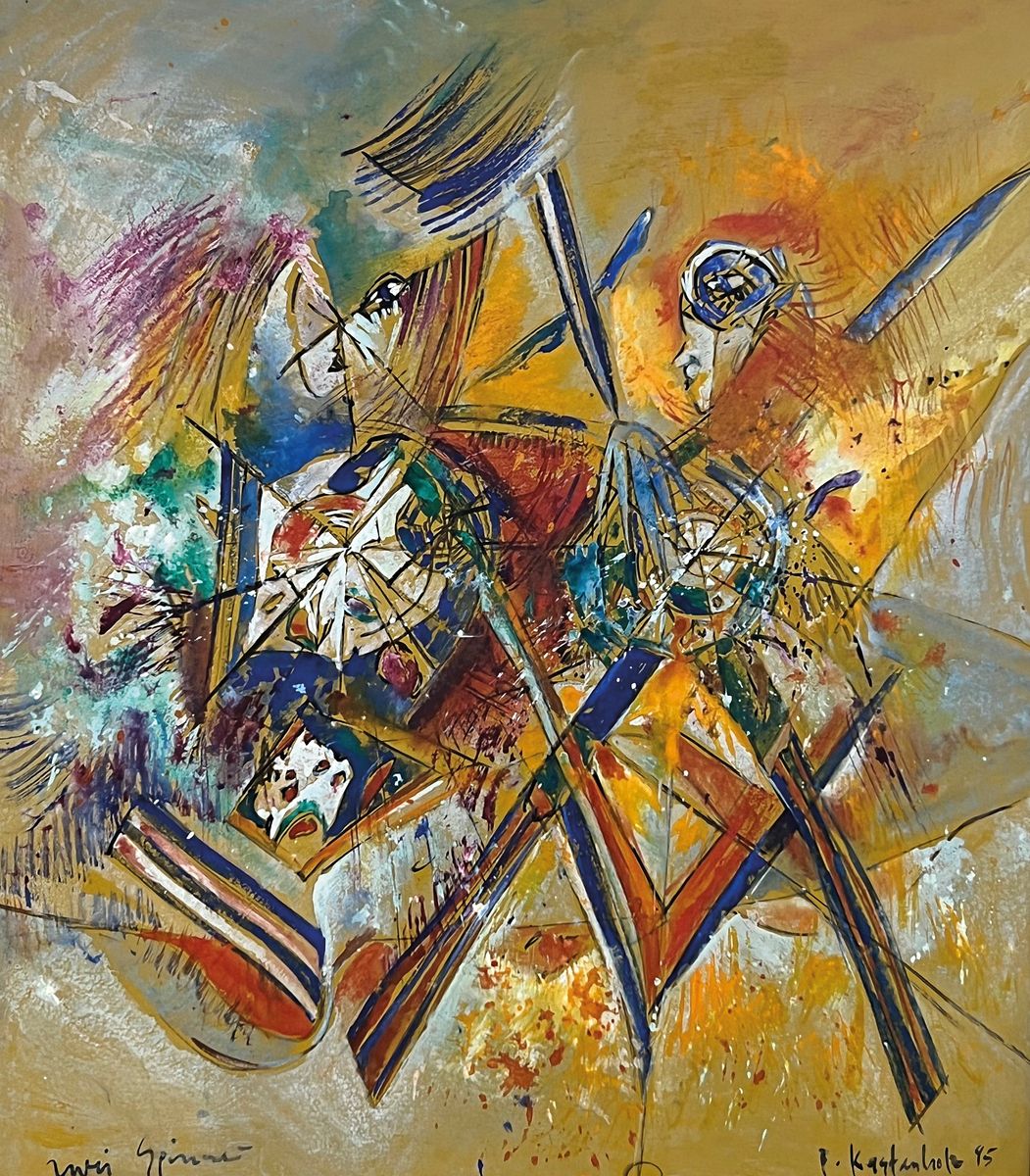 Bernd Kastenholz, geb. 1949 Speyer, tätig in Gleisweiler, Studium an der Akademie Stuttgart, Acryl/Lwd, Acryl/Lwd, rechts unten sign., dat. 95, R., ...