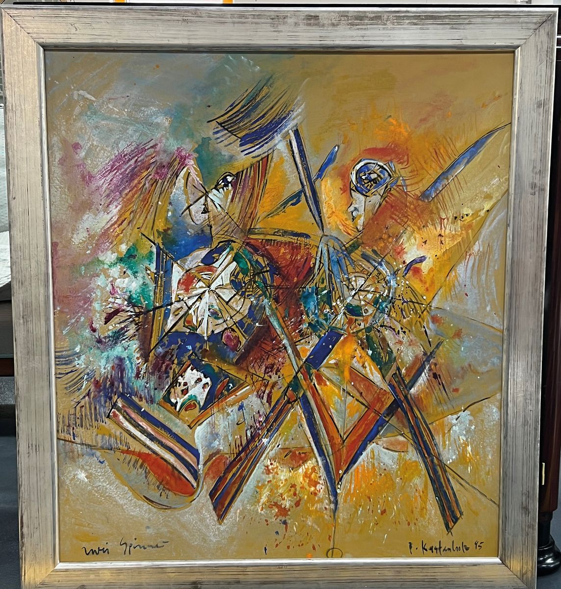 Detail l: Bernd Kastenholz, geb. 1949 Speyer, tätig in Gleisweiler, Studium an der Akademie Stuttgart, Acryl/Lwd, Acryl/Lwd, rechts unten sign., dat. 95, R., ...