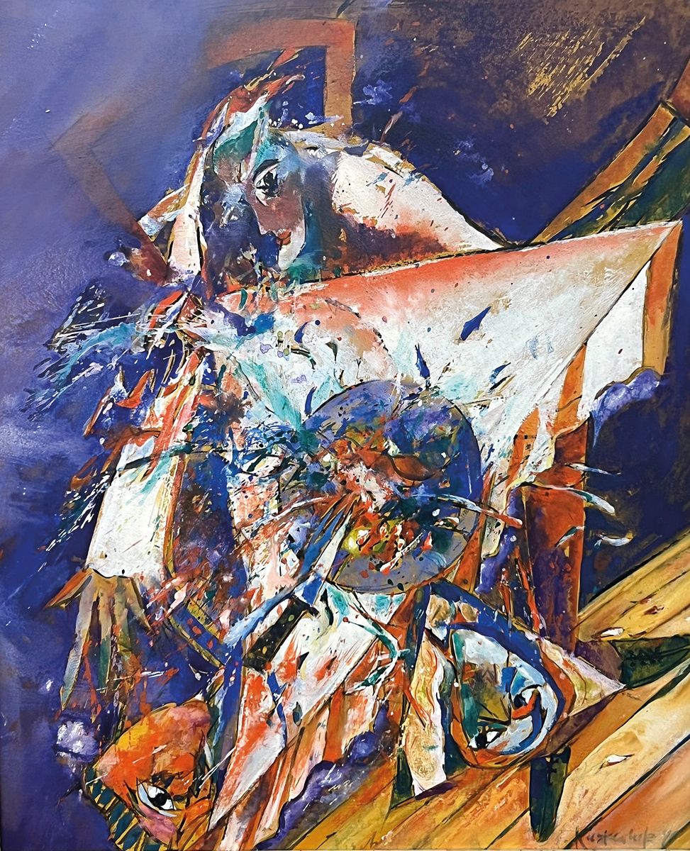 Bernd Kastenholz, geb. 1949 Speyer, tätig in Gleisweiler, Studium an der Akademie Stuttgart, Acryl/Lwd, re. unten sign., dat. 96, R., gesamt ca. ...