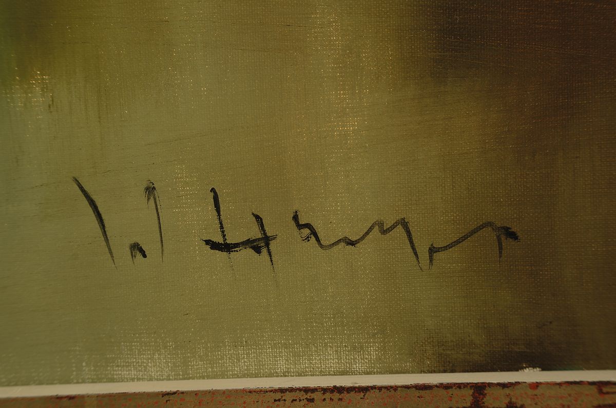 Detail a: Ingfried Paul Henze Morro, 1935 Leipzig - 2013, Studium an den Akademien Leipzig und München, Flussauenlandschaft, signiert, Öl/Lwd, Rahmen, 87x74 ...