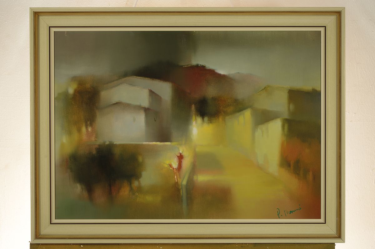 Detail k: Ingfried Paul Henze Morro, 1925 Leipzig - 2013, Studium an den Akademien Leipzig und München, nächtliche Stadtlandschaft im Nebel, ...
