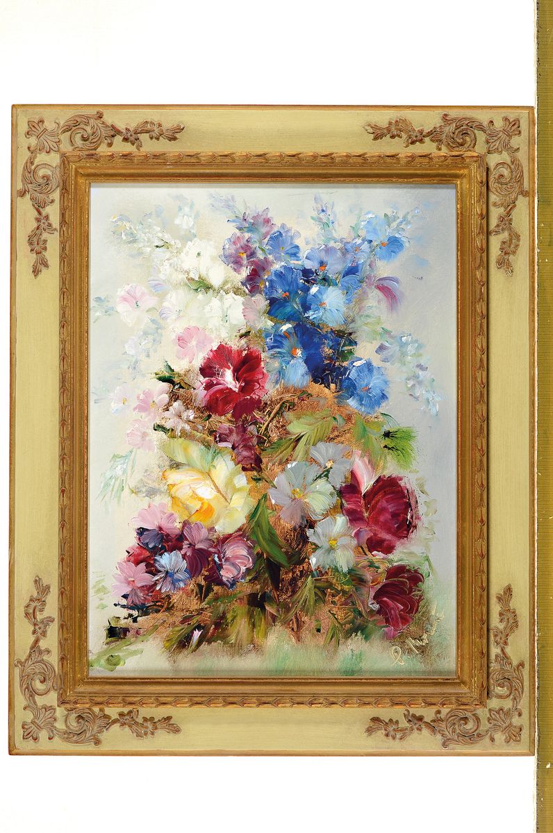 Detail k: Ingfried Paul Henze Morro, geb. 1925 Leipzig -2013, kleines Blumenstillleben, signiert, Öl/Lwd, Rahmen, 52x41 cm