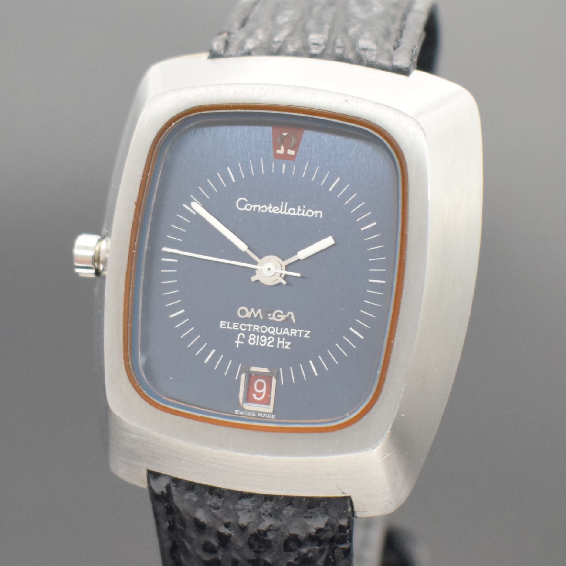 Detail a: OMEGA Constellation Electroquartz f8192Hz Herrenarmbanduhr Referenz 196.005 mit Kaliber Beta 21, Schweiz um 1970, 2-teil. Gehäuse in Stahl, Boden ...