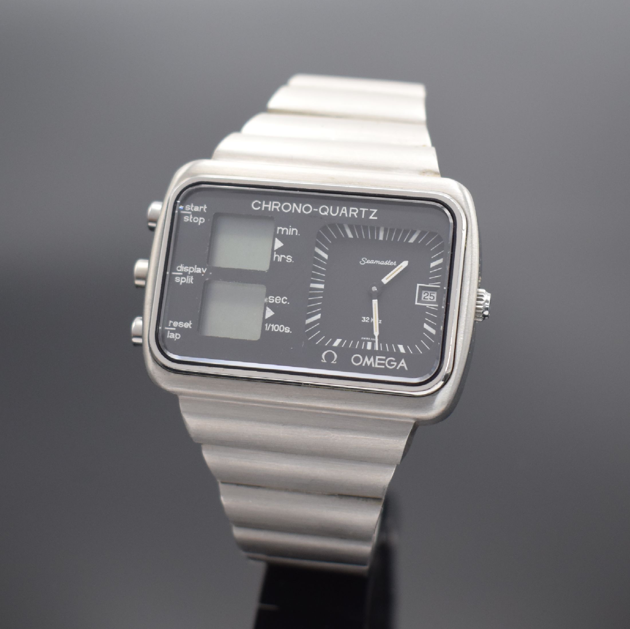OMEGA Olympia Seamaster Chrono-Quartz Herrenarmbanduhr Ref. 196.0052/396.0839, Schweiz um 1976, quarz, herausgegeben anlässlich olympischen Spiele ...