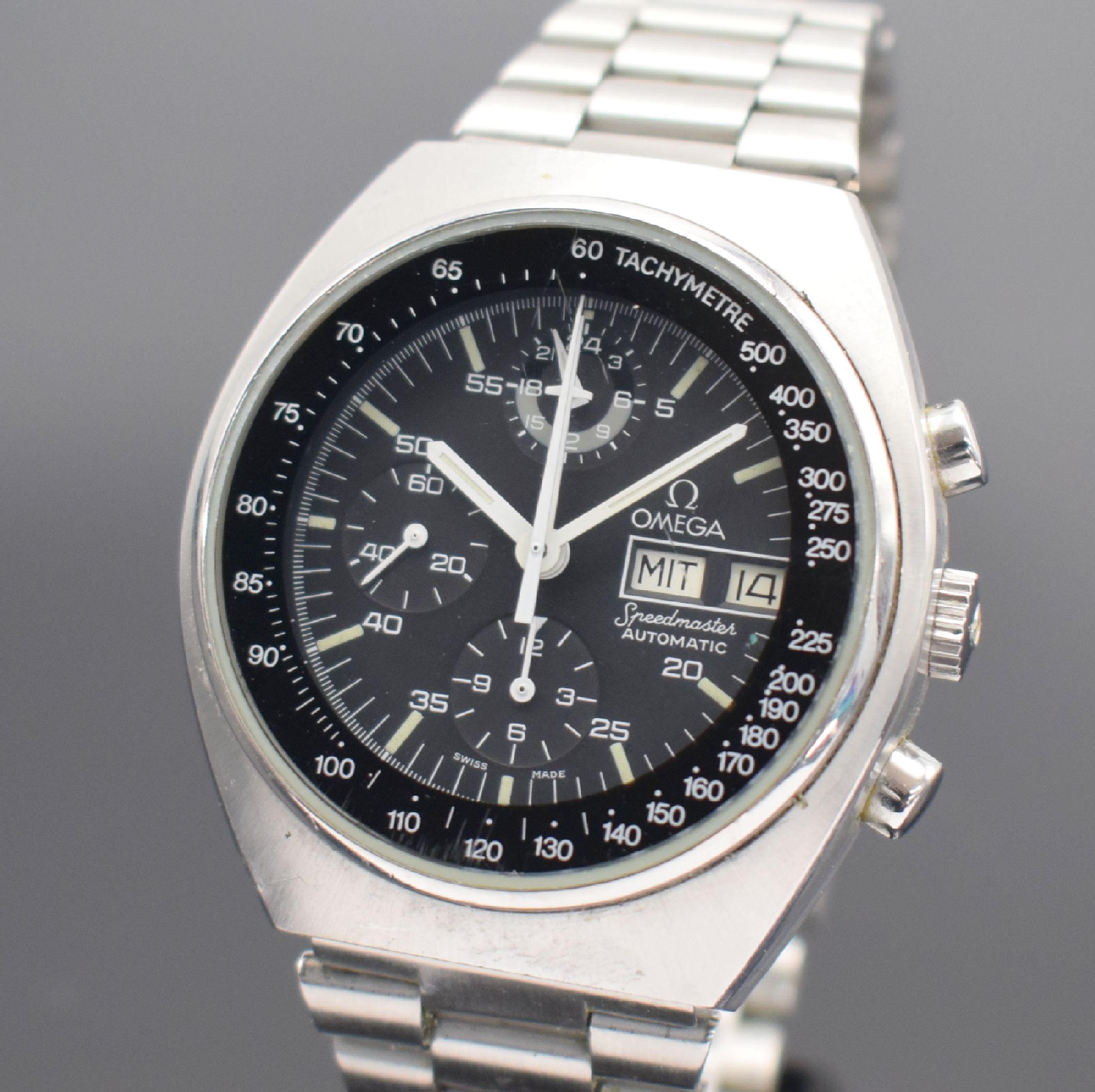 Detail a: OMEGA Speedmaster Armbandchronograph mit original Garantie-Booklet Referenz 176.0012, Automatik, Stahlgeh. inkl. orig. Gliederband m. Faltschließe, ...