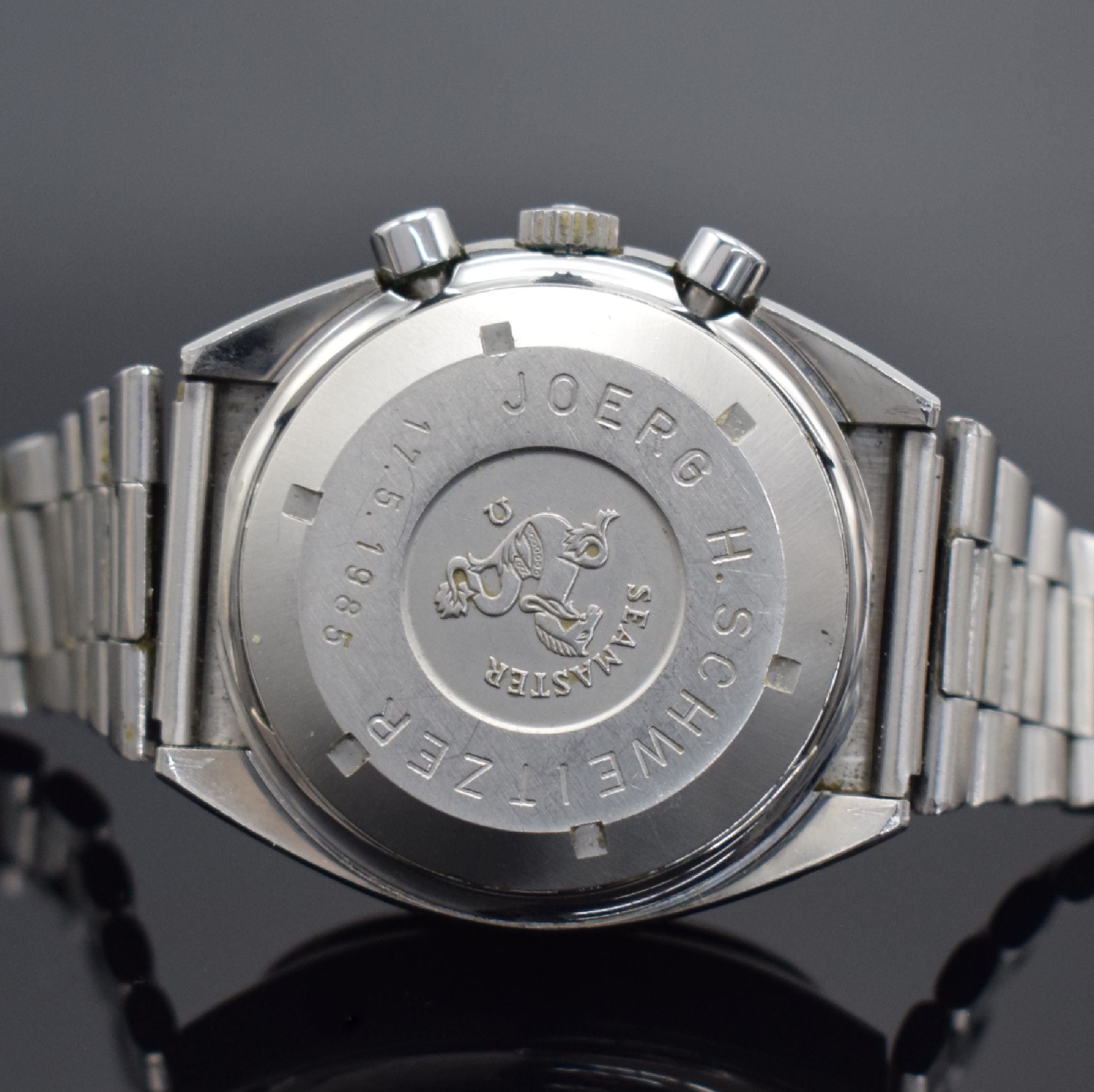Detail d: OMEGA Speedmaster Armbandchronograph mit original Garantie-Booklet Referenz 176.0012, Automatik, Stahlgeh. inkl. orig. Gliederband m. Faltschließe, ...