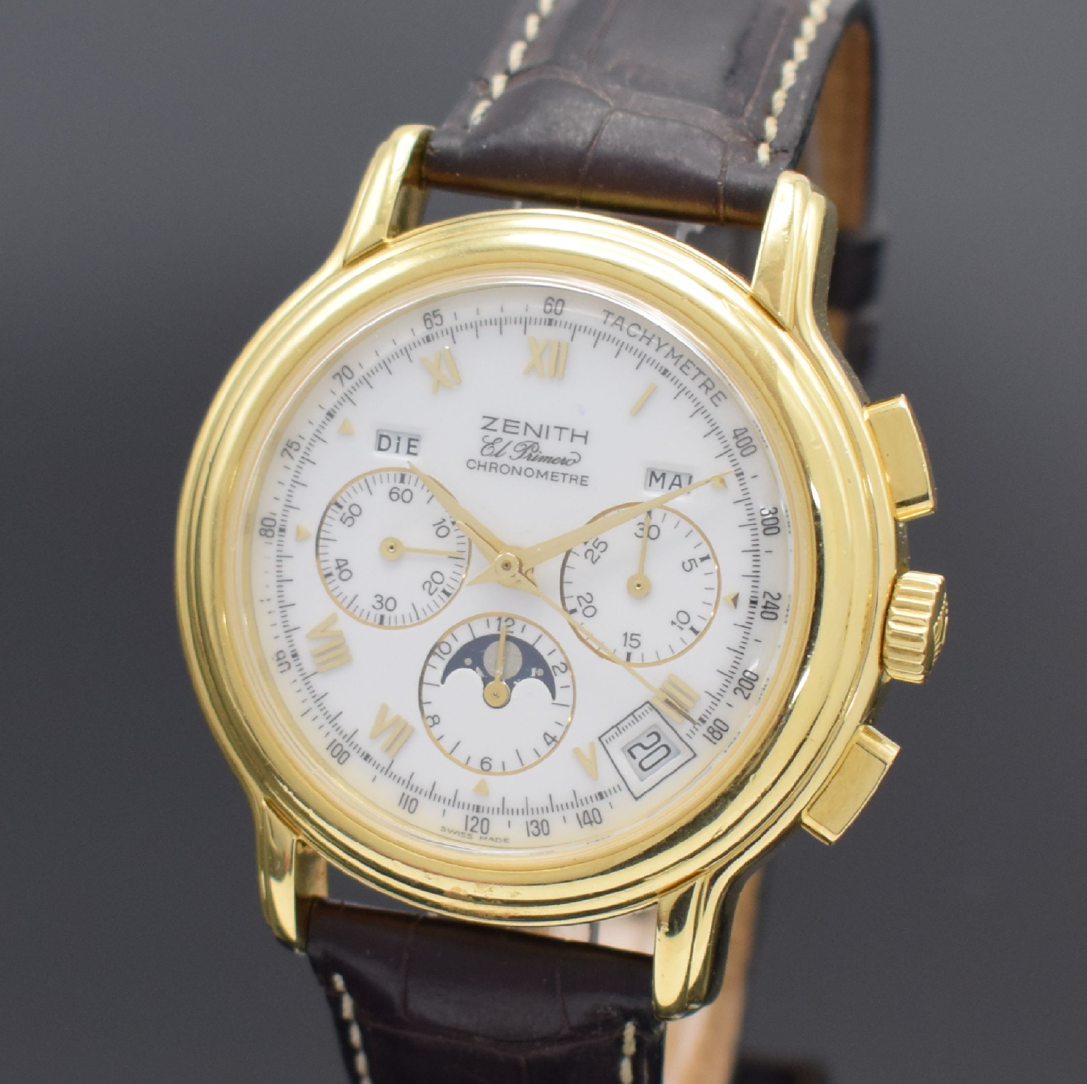 Detail a: ZENITH El Primero Chronomaster Chronometer Armbandchronograph mit Vollkalender in GG 750/000 Referenz 0240.410, Schweiz verk. 03/1999, Automatik, ...