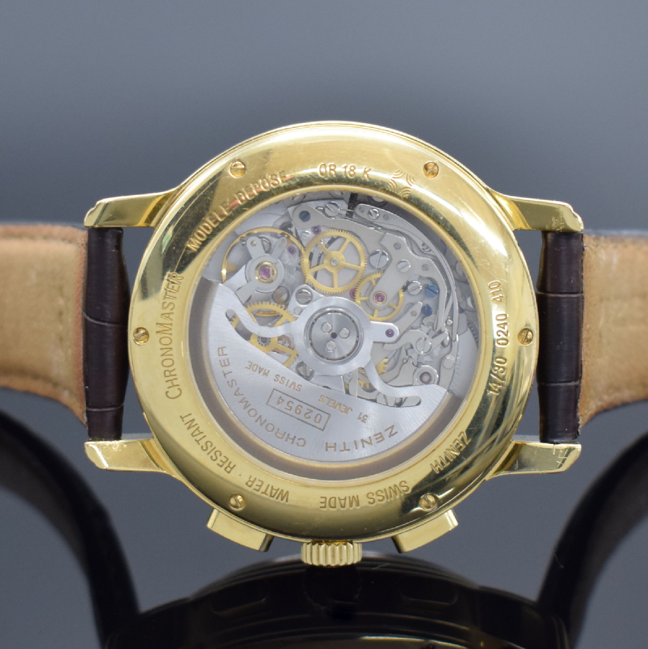 Detail f: ZENITH El Primero Chronomaster Chronometer Armbandchronograph mit Vollkalender in GG 750/000 Referenz 0240.410, Schweiz verk. 03/1999, Automatik, ...