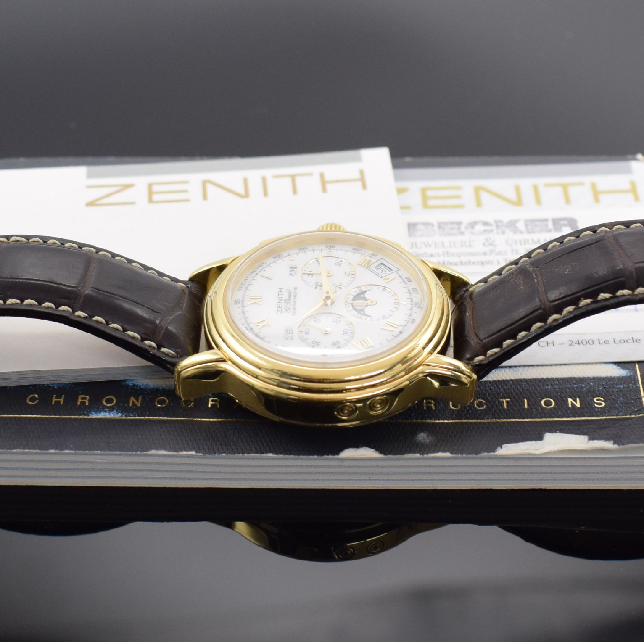 Detail g: ZENITH El Primero Chronomaster Chronometer Armbandchronograph mit Vollkalender in GG 750/000 Referenz 0240.410, Schweiz verk. 03/1999, Automatik, ...