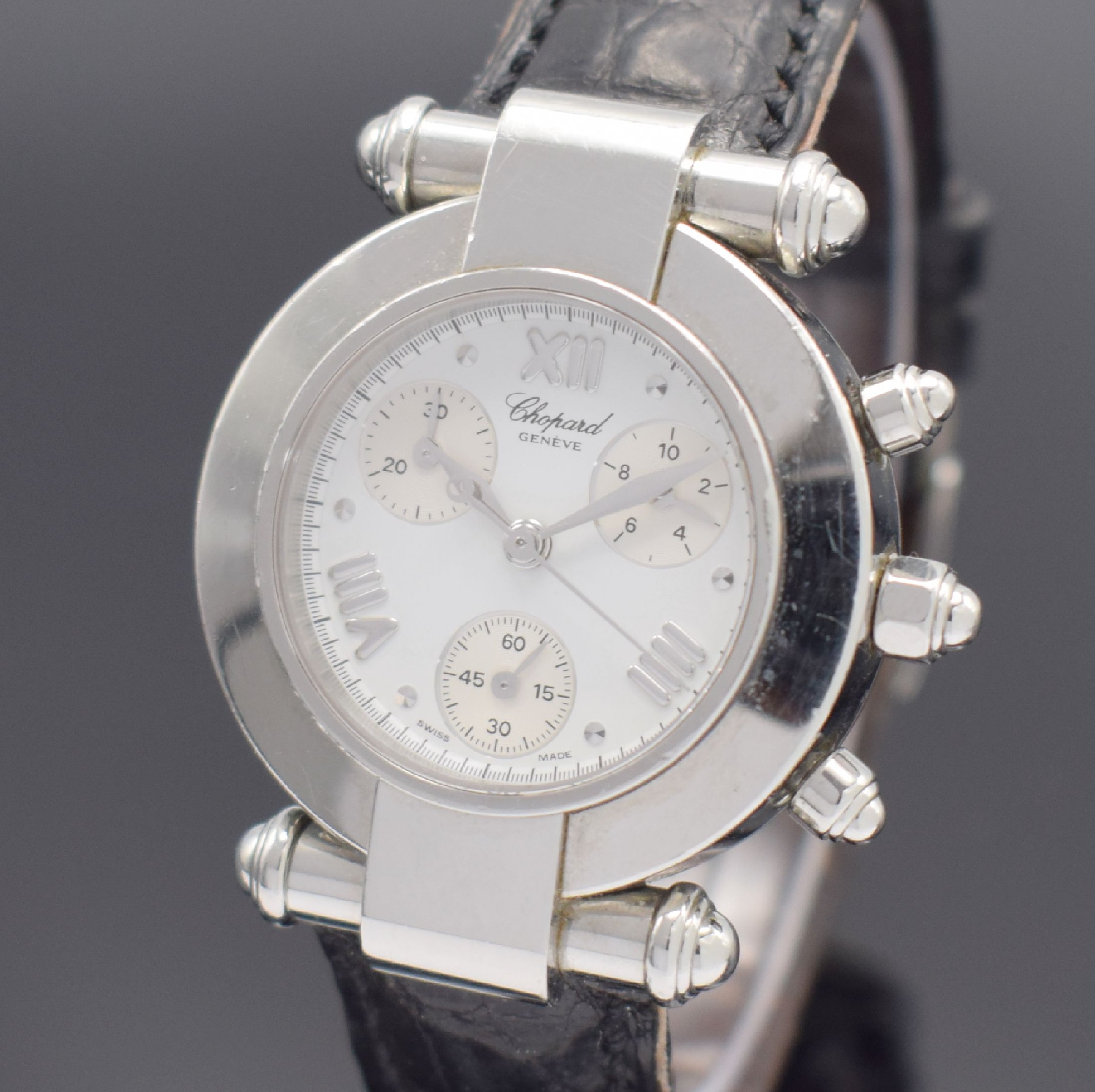 Detail a: CHOPARD Imperiale Damenarmbanduhr mit original Zertifikat Referenz 38/8378, Schweiz verk. 04/2000, quarz, Edelstahlgeh., Boden verschr., Lederband zu ...