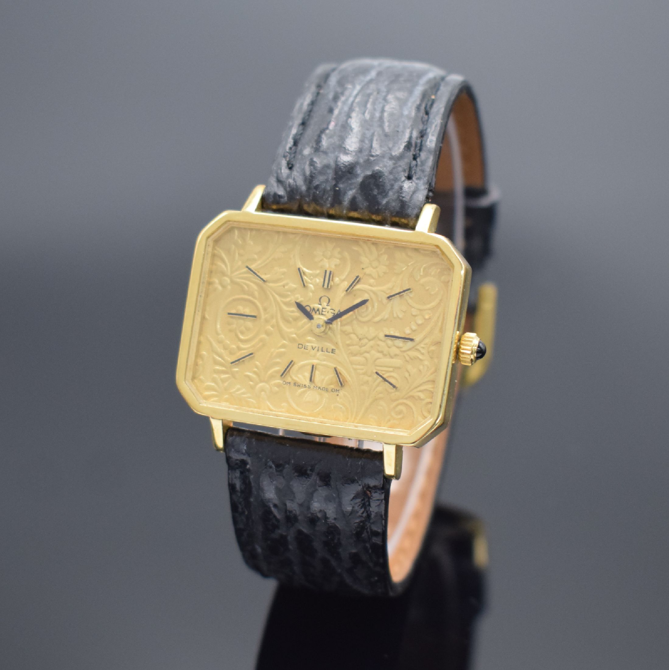OMEGA Emeraude seltene Armbanduhr in GG 750/000 designed von Andrew Grima Referenz 5110379, Schweiz um 1970, Handaufzug, 2- teil. Gehäuse, Boden ...