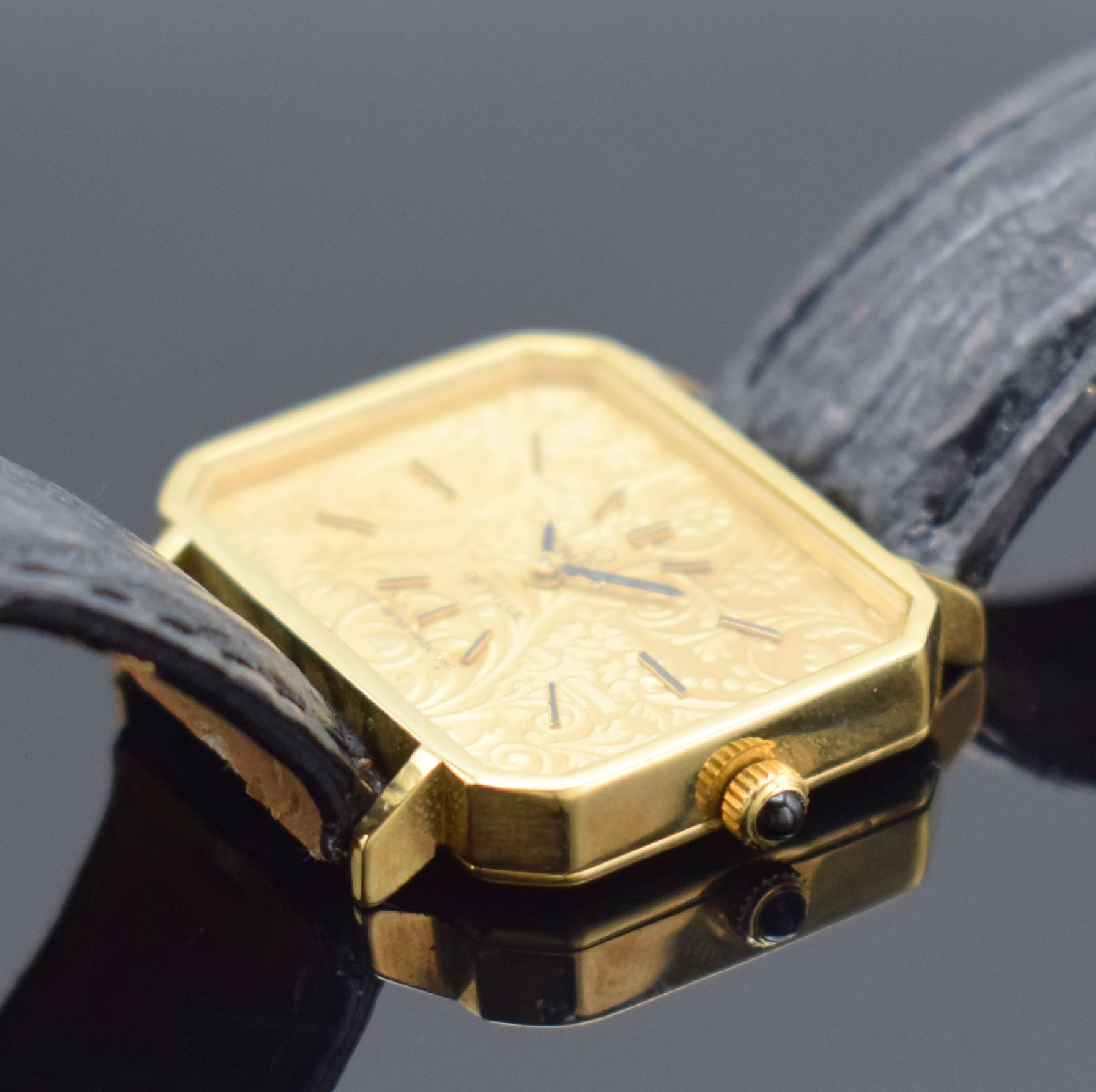 Detail b: OMEGA Emeraude seltene Armbanduhr in GG 750/000 designed von Andrew Grima Referenz 5110379, Schweiz um 1970, Handaufzug, 2- teil. Gehäuse, Boden ...
