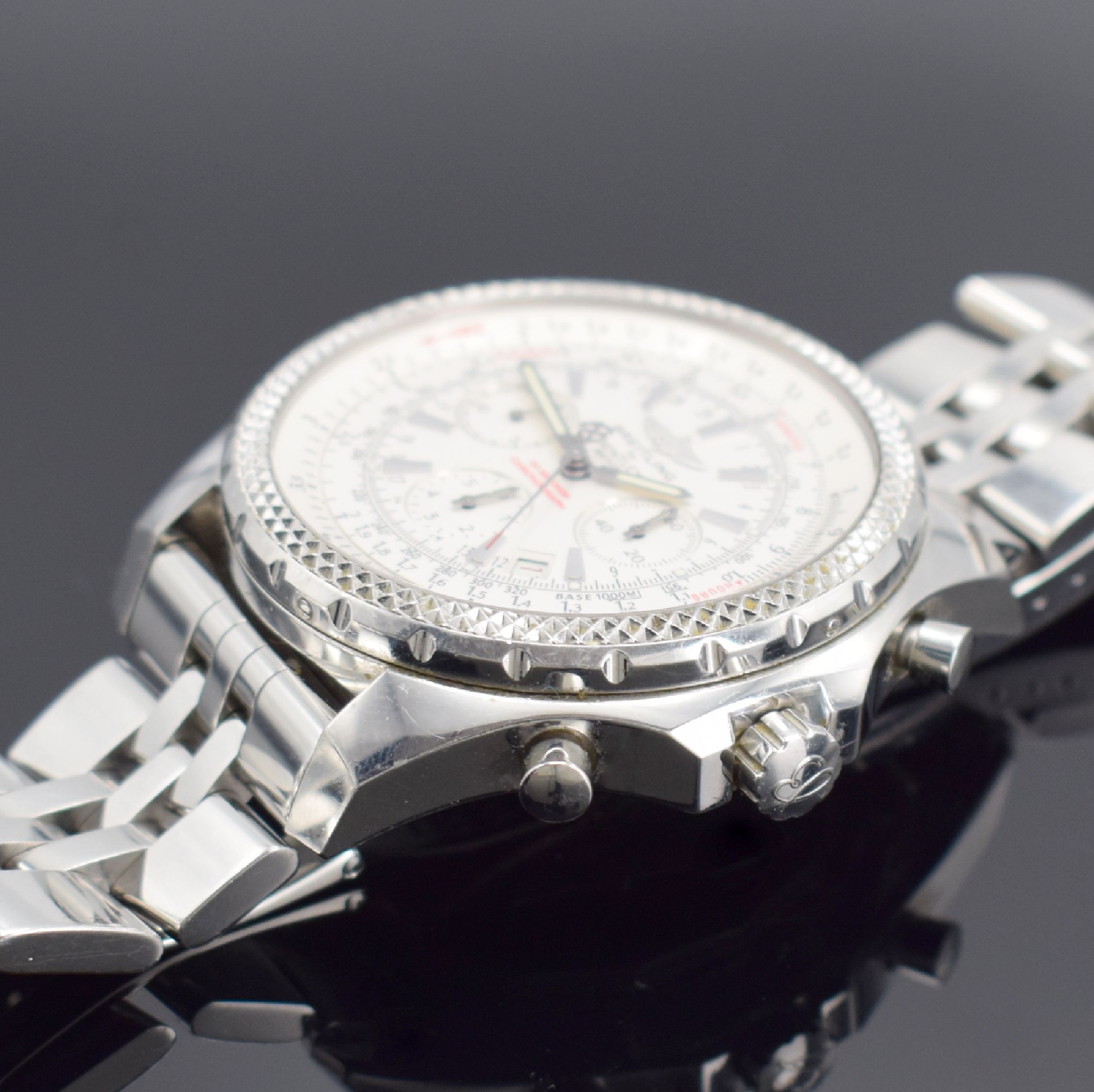 Detail b: BREITLING for Bentley Motors große Herrenarmbanduhr mit Chronograph Referenz A 25362, Schweiz verk. lt. beil. orig. Pap. 12/2004, Automatik, ...