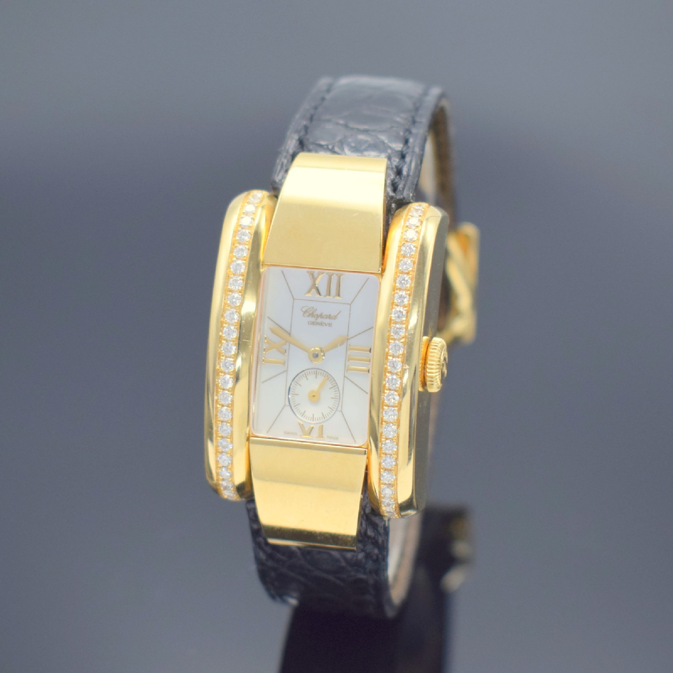 CHOPARD La Strada Damenarmbanduhr in GG 750/000 Referenz 6914, Schweiz verk. lt. beil. Zert. 09/2001, quarz, massives gewölbtes Geh. beids. aufw. m. ...