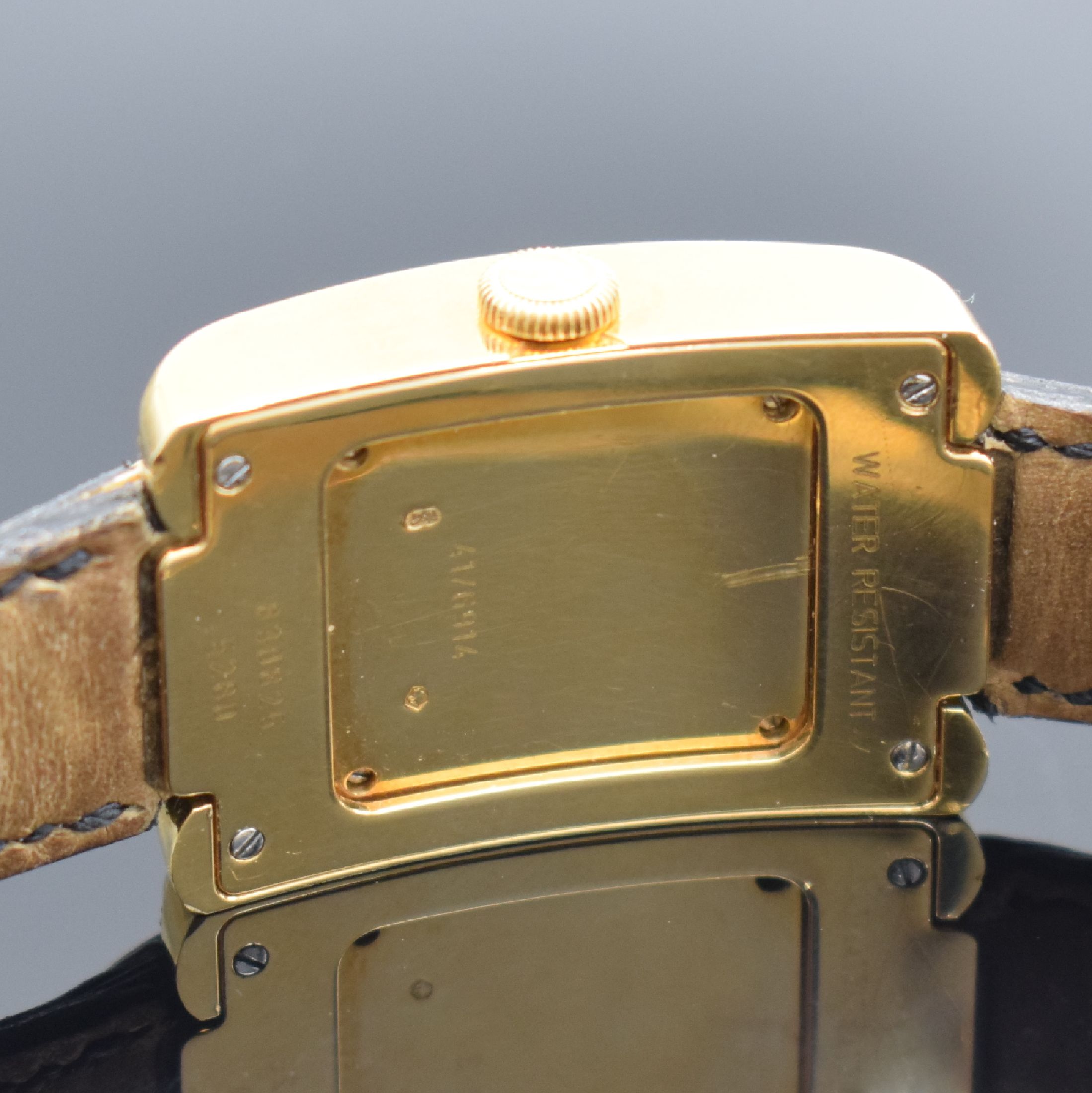 Detail e: CHOPARD La Strada Damenarmbanduhr in GG 750/000 Referenz 6914, Schweiz verk. lt. beil. Zert. 09/2001, quarz, massives gewölbtes Geh. beids. aufw. m. ...