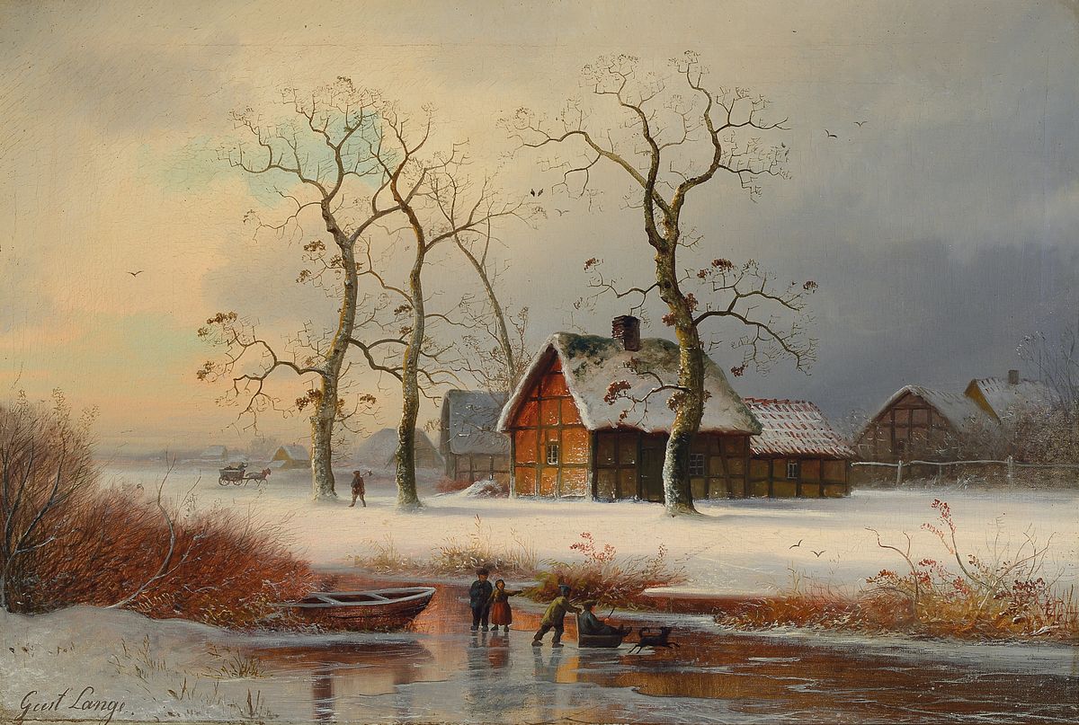 Gustav Lange, 1811 Mühlheim-1887 Düsseldorf, deutscher Landschaftsmaler der Düsseldorfer Schule, Schüler von Johann Wilhelm Schirmer, hier: ...