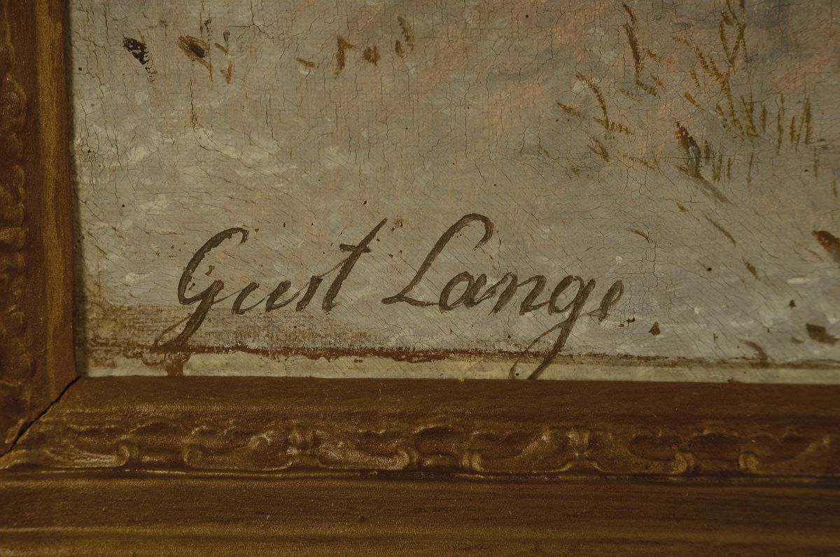 Detail a: Gustav Lange, 1811 Mühlheim-1887 Düsseldorf, deutscher Landschaftsmaler der Düsseldorfer Schule, Schüler von Johann Wilhelm Schirmer, hier: ...