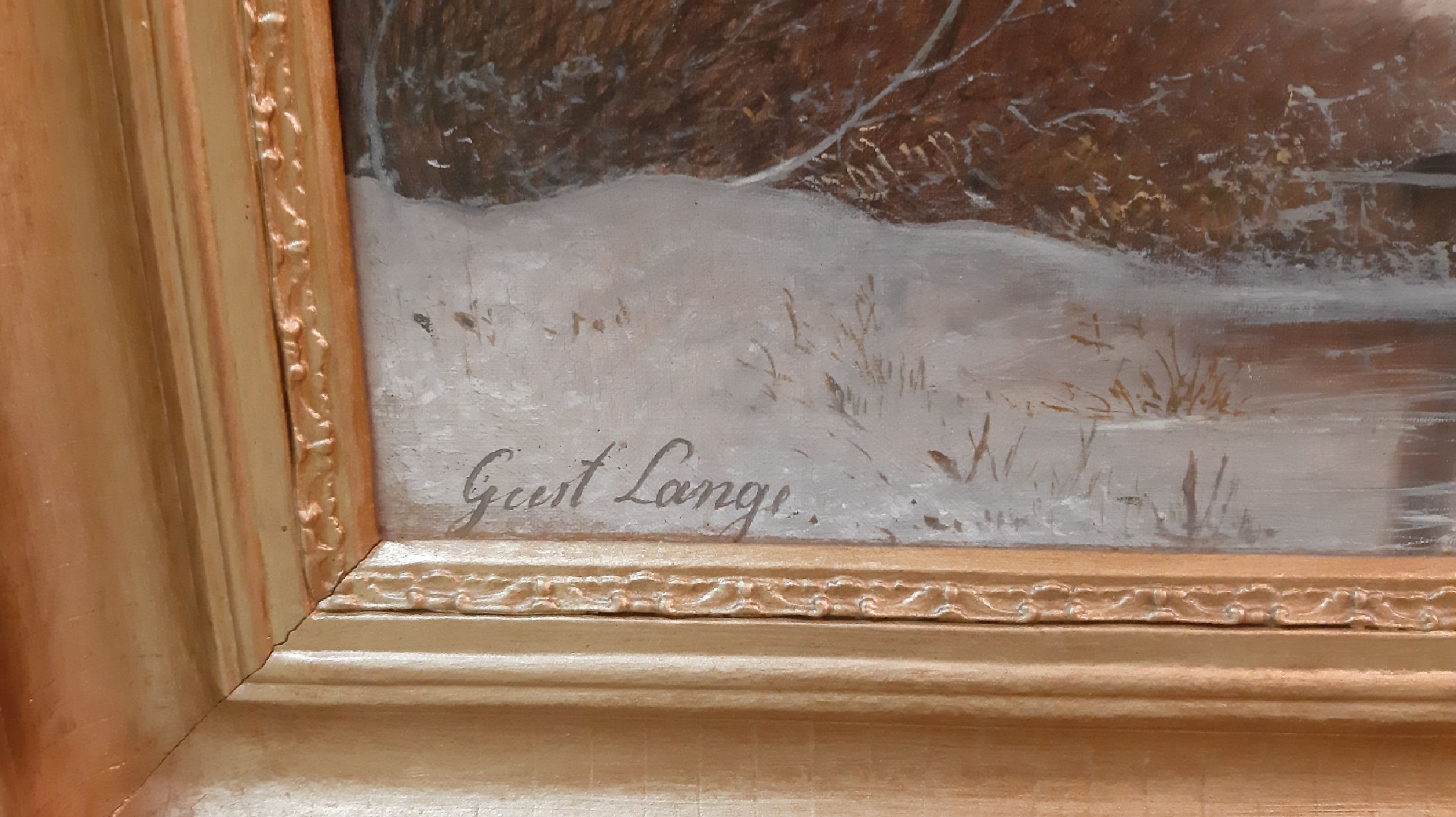 Detail c: Gustav Lange, 1811 Mühlheim-1887 Düsseldorf, deutscher Landschaftsmaler der Düsseldorfer Schule, Schüler von Johann Wilhelm Schirmer, hier: ...