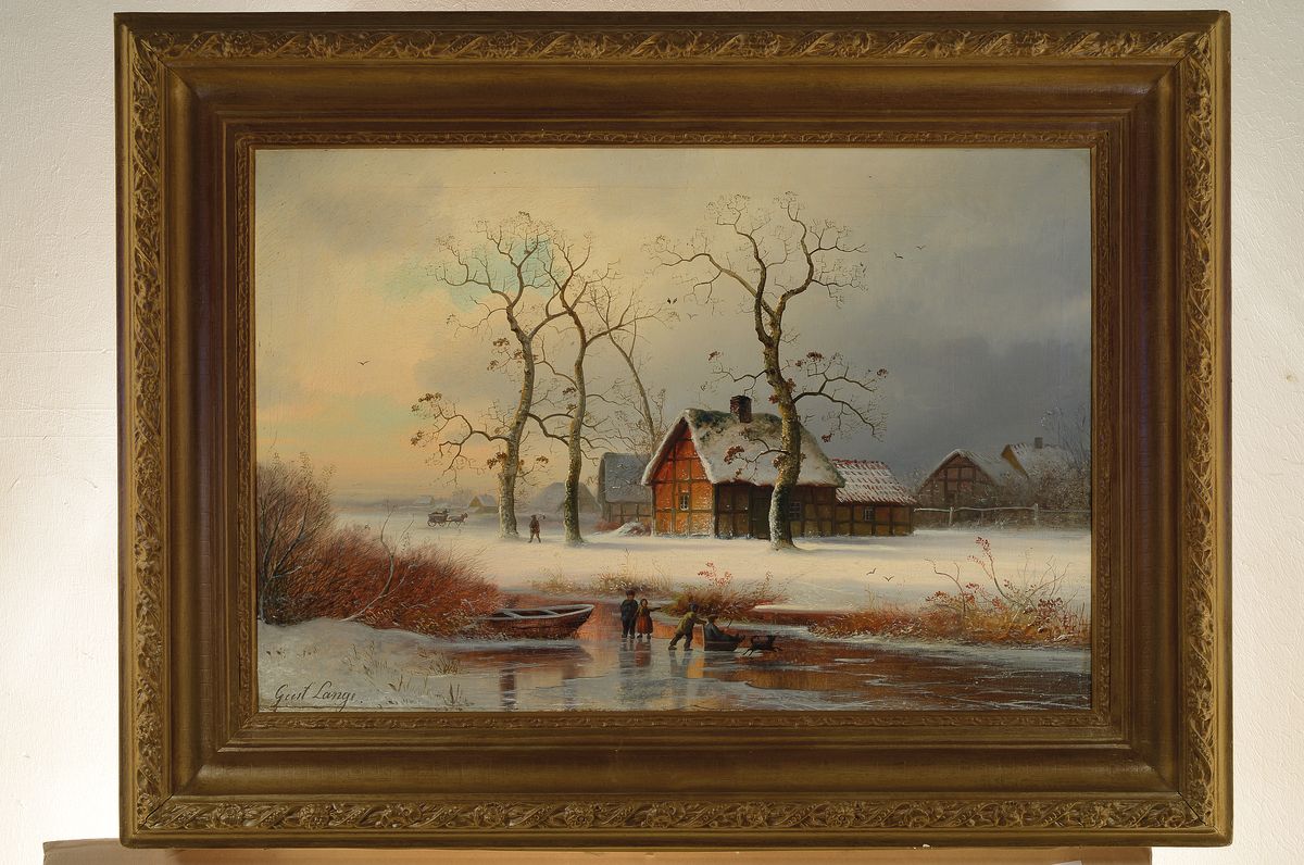 Detail k: Gustav Lange, 1811 Mühlheim-1887 Düsseldorf, deutscher Landschaftsmaler der Düsseldorfer Schule, Schüler von Johann Wilhelm Schirmer, hier: ...