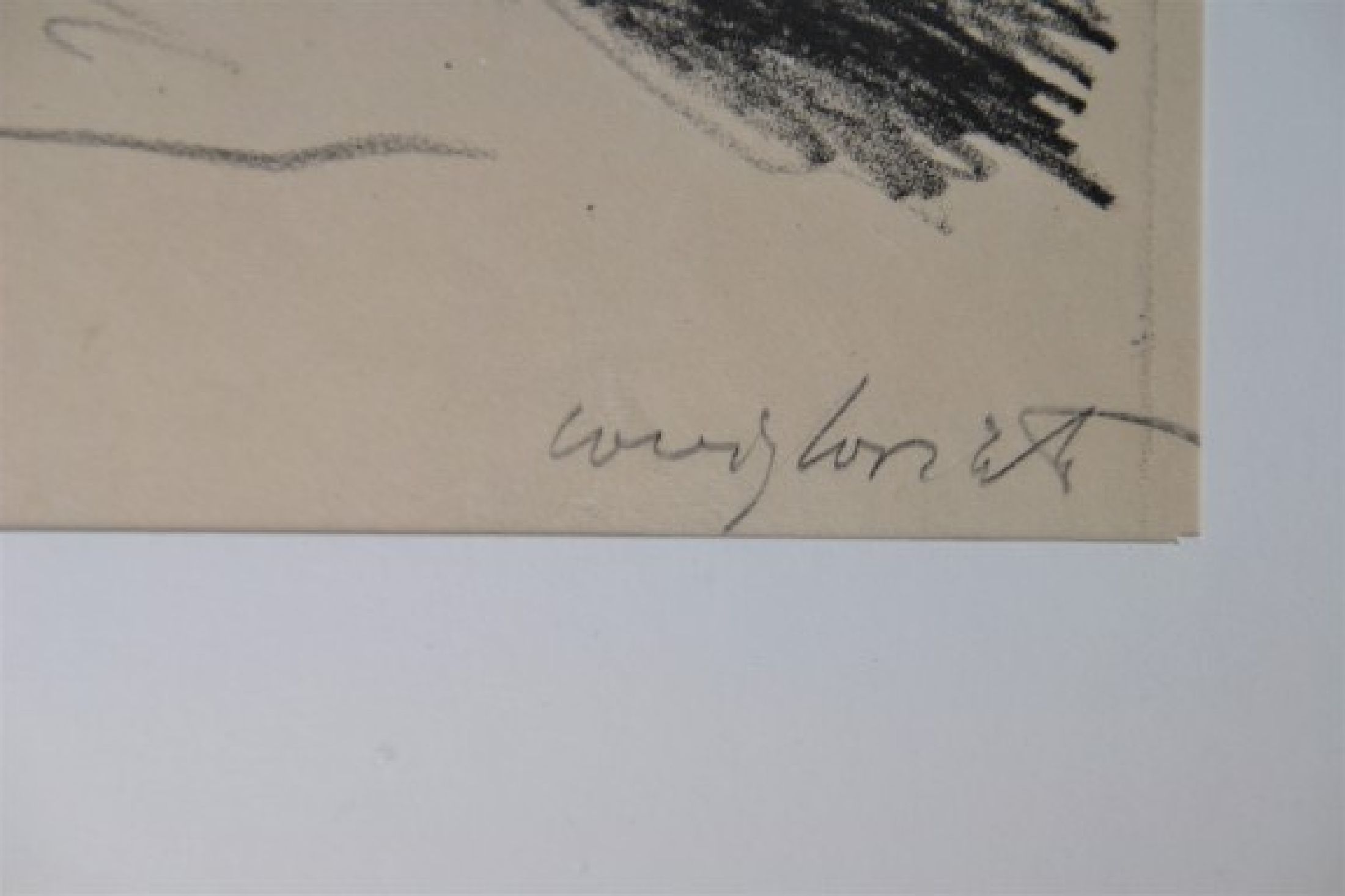 Detail c: Lovis Corinth, 1858-1925, Lithographie auf Japan, signiert, Werksverzeichnis, Schwarz 73, 1911, 215 x 336 mm, unter Glas, Rahmen
