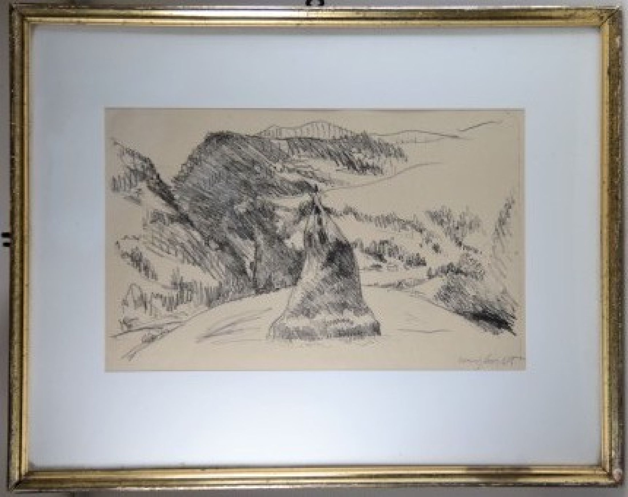 Detail k: Lovis Corinth, 1858-1925, Lithographie auf Japan, signiert, Werksverzeichnis, Schwarz 73, 1911, 215 x 336 mm, unter Glas, Rahmen