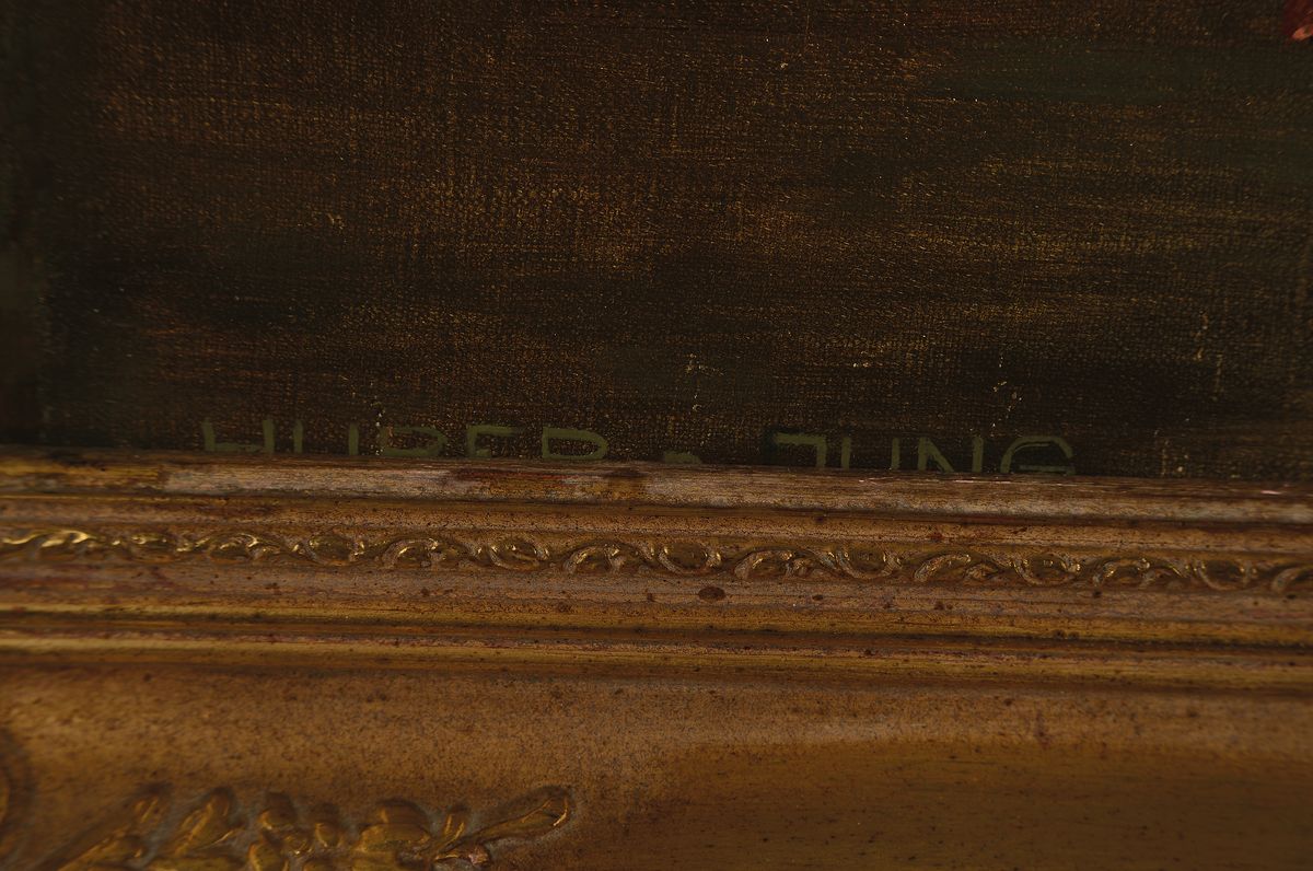 Detail a: Huber-Jung, Maler*in um 1910, Üppiges Blumenstillleben, Öl/Lwd, links unten signiert, ca. 60x80cm, R. ca. 78x98cm