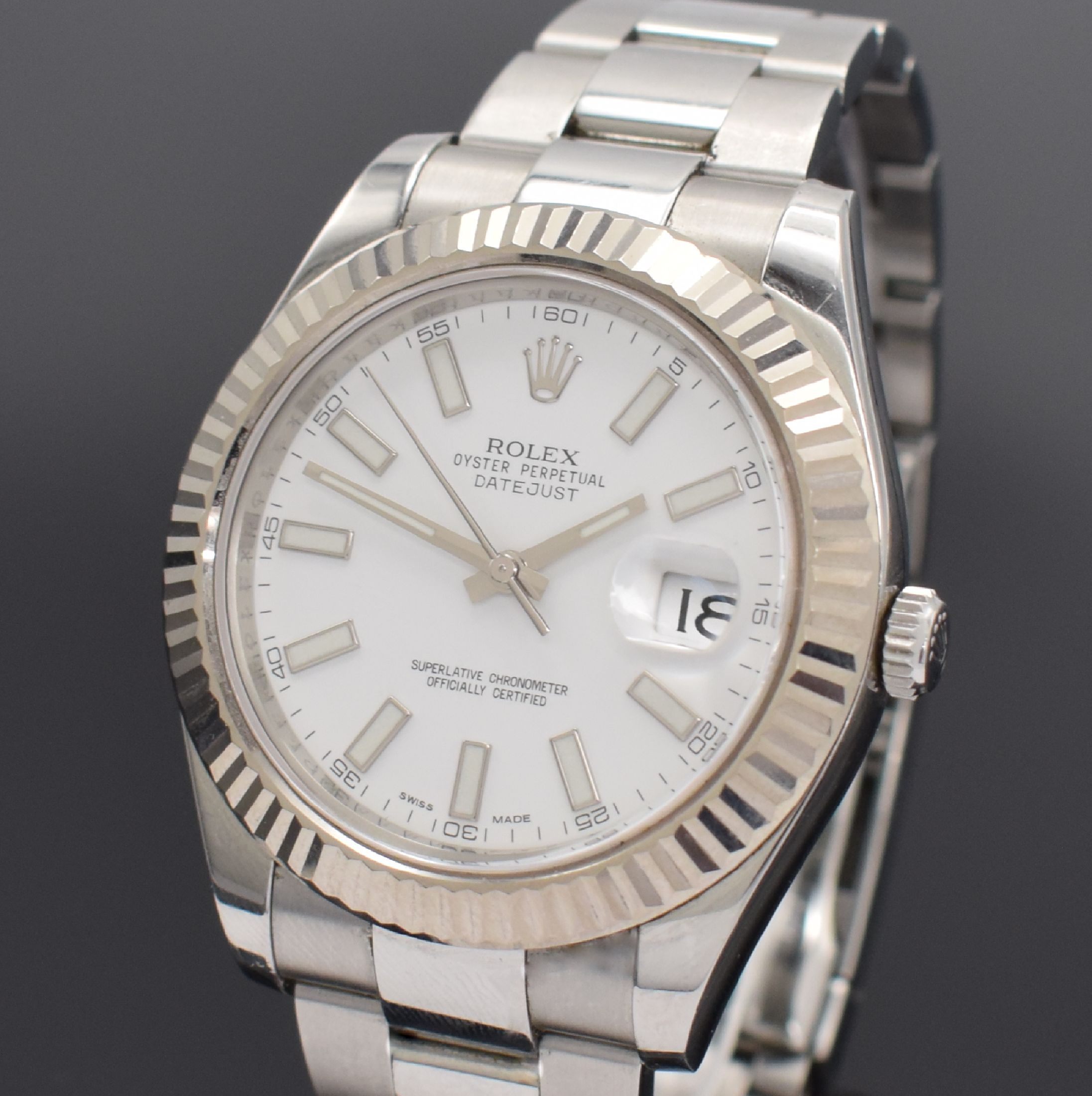 Detail a: ROLEX Oyster Perpetual Datejust II Herrenarmbanduhr Referenz 116334, Schweiz um 2015, Automatik, Chronometer der Superlative in Edelstahl inkl. ...