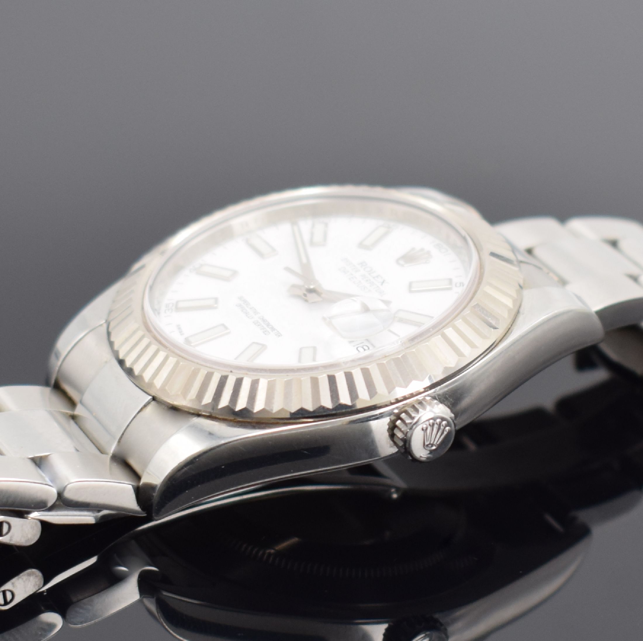 Detail c: ROLEX Oyster Perpetual Datejust II Herrenarmbanduhr Referenz 116334, Schweiz um 2015, Automatik, Chronometer der Superlative in Edelstahl inkl. ...