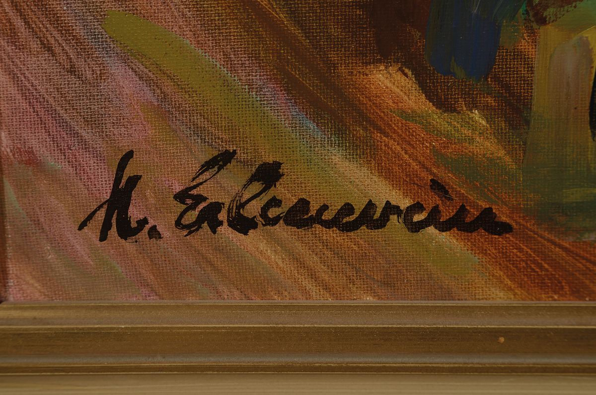 Detail a: Margot Erlenwein-Semmler, 1907 Durlach -1999 Landau, Studium in München und Karlsruhe, Mitglied des Grötzinger Malerkreis, hier: Pfälzer ...