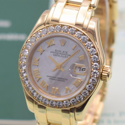 26474085a - ROLEX Damenarmbanduhr Oyster Perpetual Datejust Pearlmaster in GG 750/000 Referenz 80298