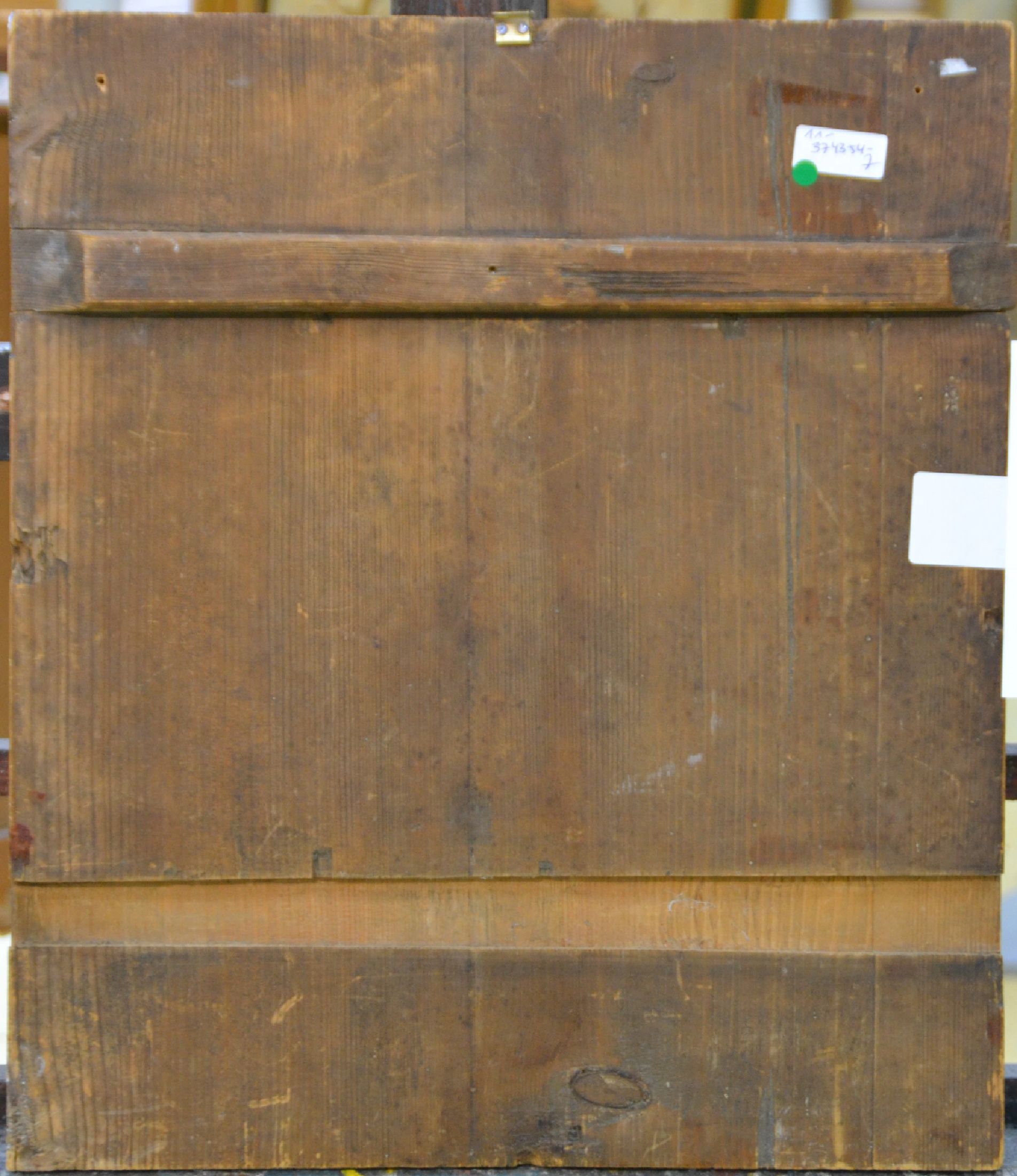 Detail d: Festtagsikone, Russland, 19. Jh., Auferstehung mit zwölf Vitaszenen, Tempera auf Holz, altersbedingte Farbaufwerfungen, ca. 45x39cm