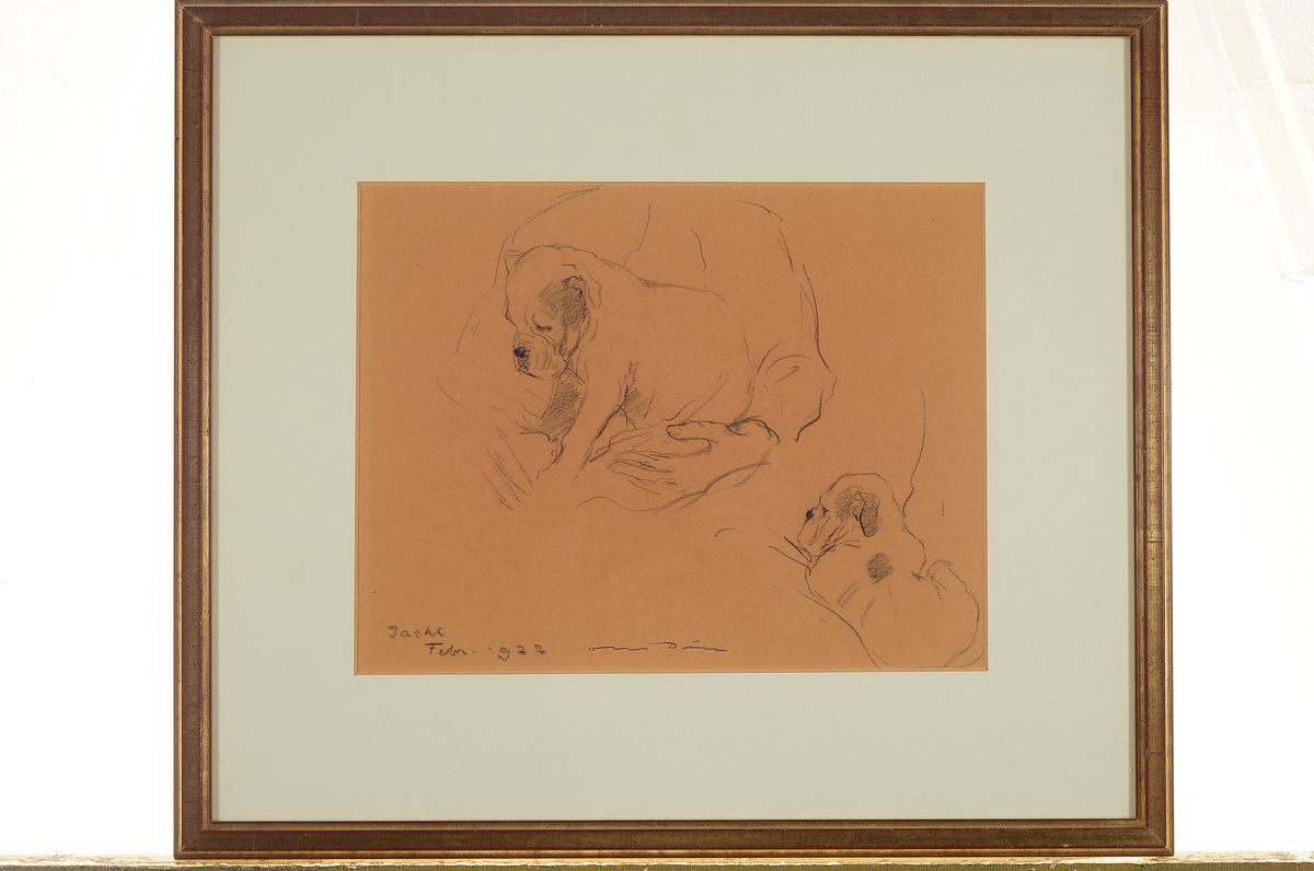 Detail k: Otto Dill, 1884 Neustadt a.d. Weinstraße - 1957 Bad Dürkheim, Bleistiftzeichnung, Skizzen eines Hundewelpen, signiert u. datiert Febr. 1922, ...