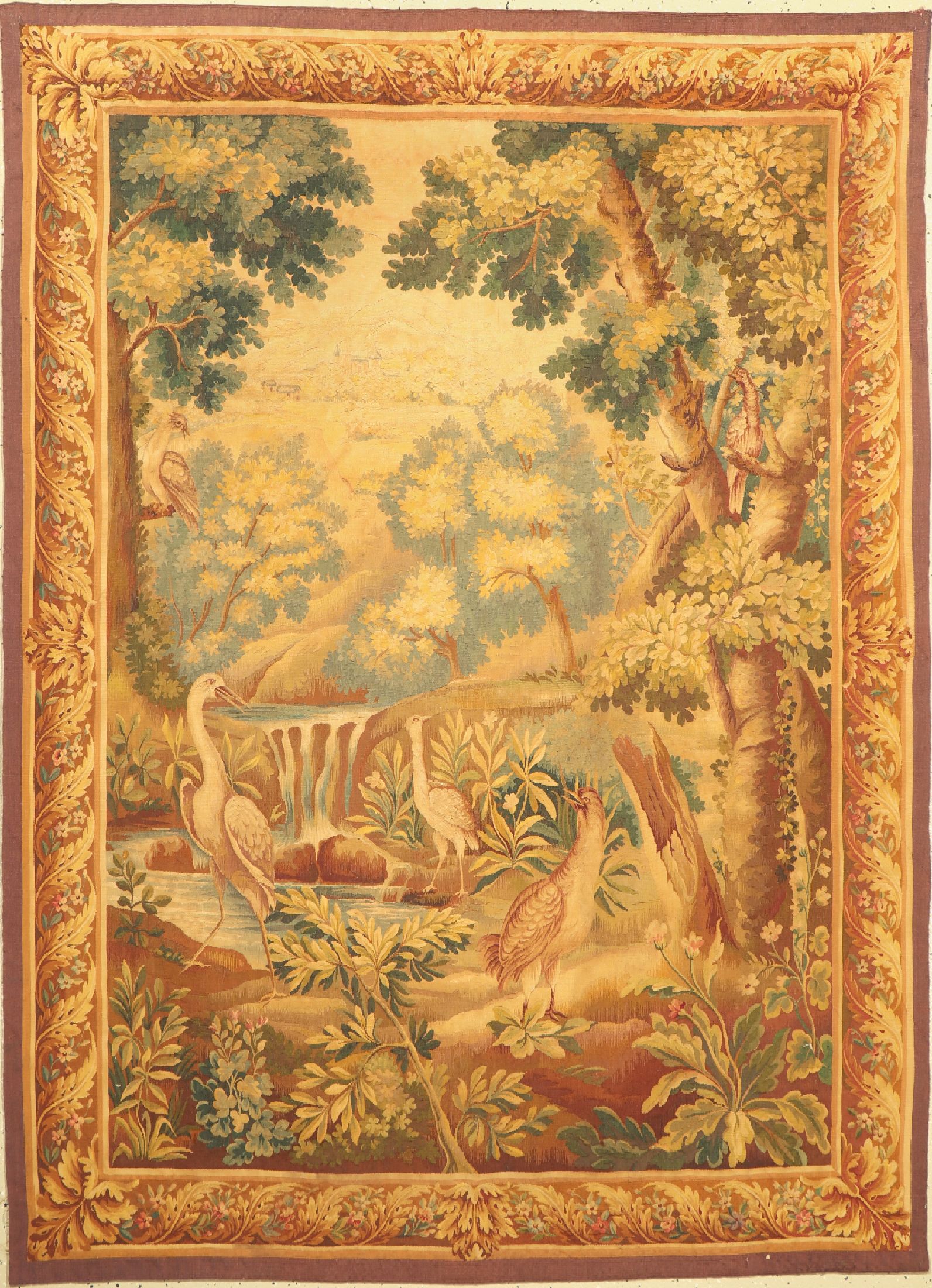 Feine antike Tapisserie, Frankreich, um 1900, Wolle auf Baumwolle, ca. 195 x 140 cm, EHZ:(Sehr guter Zustand)