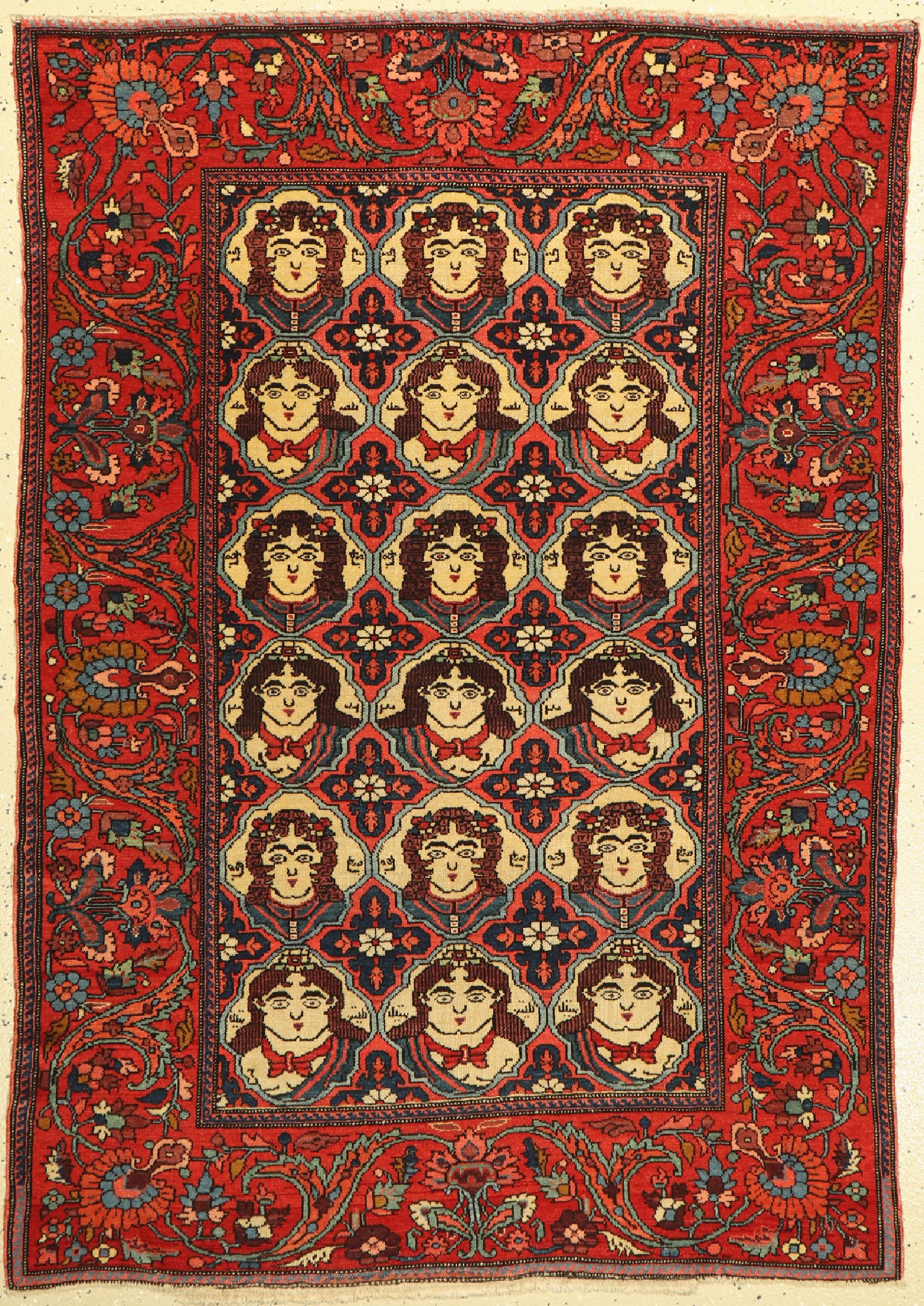 Seltener antiker Senneh, Persien, 19.Jhd, Wolle auf Baumwolle, ca. 160 x 110 cm, EHZ:(guter Zustand)