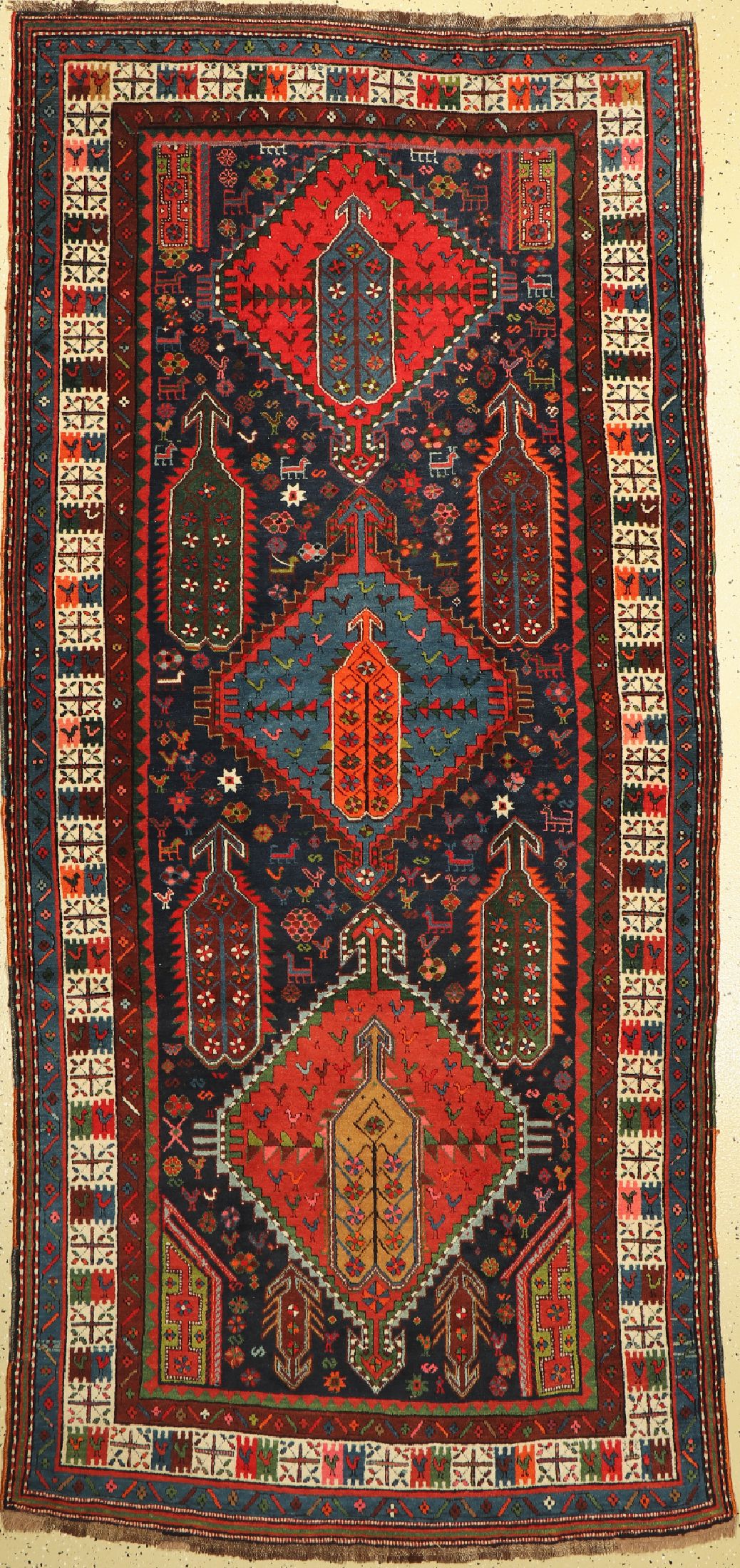 Schikli Kazak, Kaukasus, um 1910/1920, Wolle auf Wolle, ca. 270 x 130 cm, EHZ:(Guter Zustand)