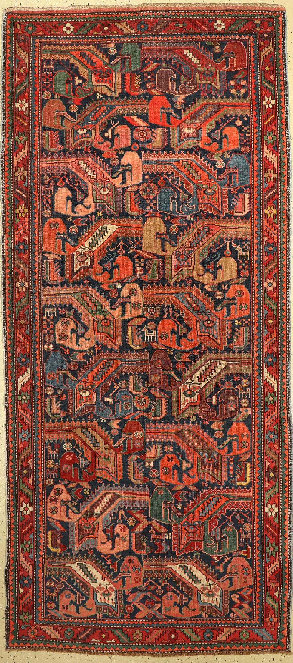 Antiker Schirwan, Kaukasus, 19.Jhd, Wolle auf Wolle, ca. 295 x 132 cm, EHZ:(Guter Zustand)