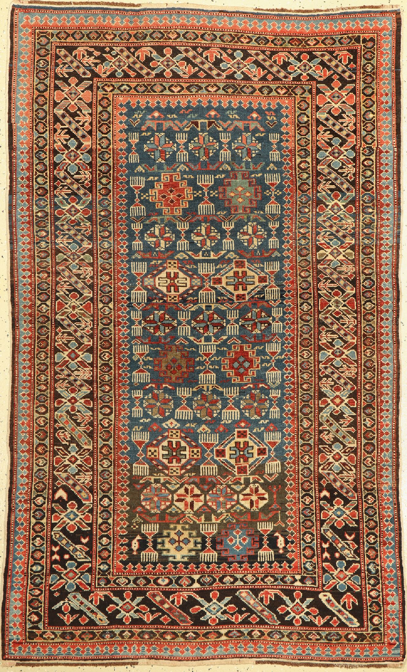 Antiker Chichi Schirwan, Kaukasus, 19.Jhd, Wolle auf Wolle, ca. 190 x 118 cm, EHZ:(Sehr guter Zustand)