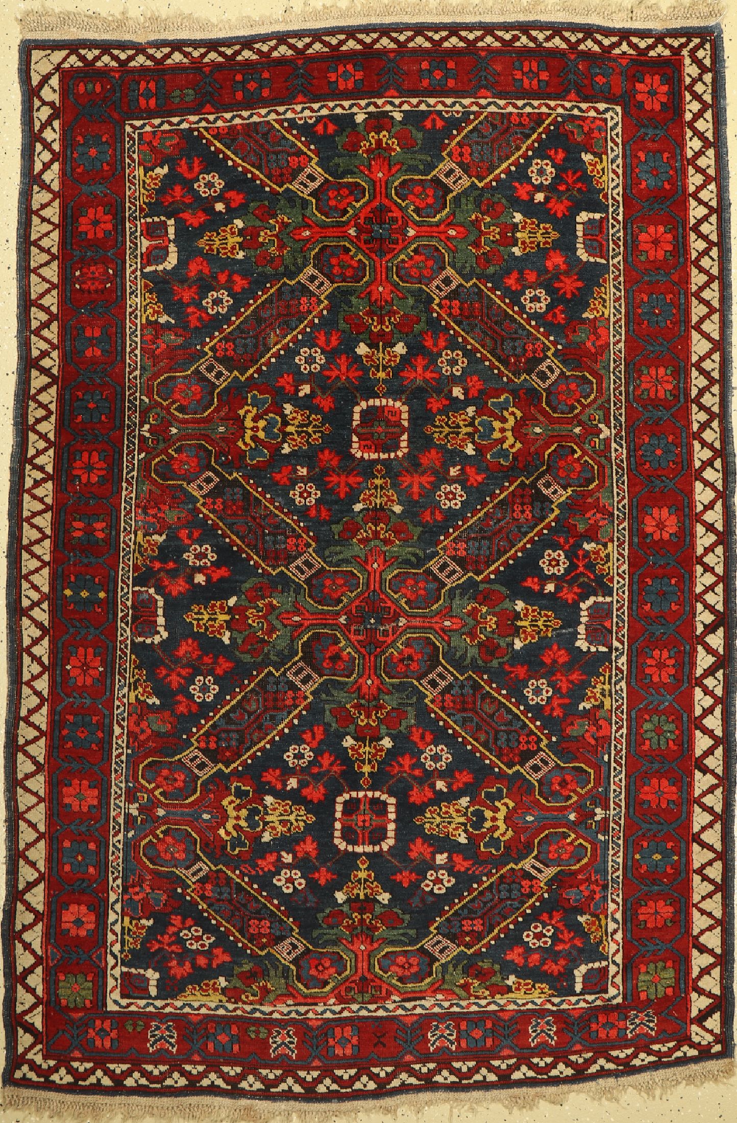 Antiker Seichur, Kaukasus, 19.Jhd, Wolle auf Wolle, ca. 195 x 132 cm, EHZ:(Guter Zustand)