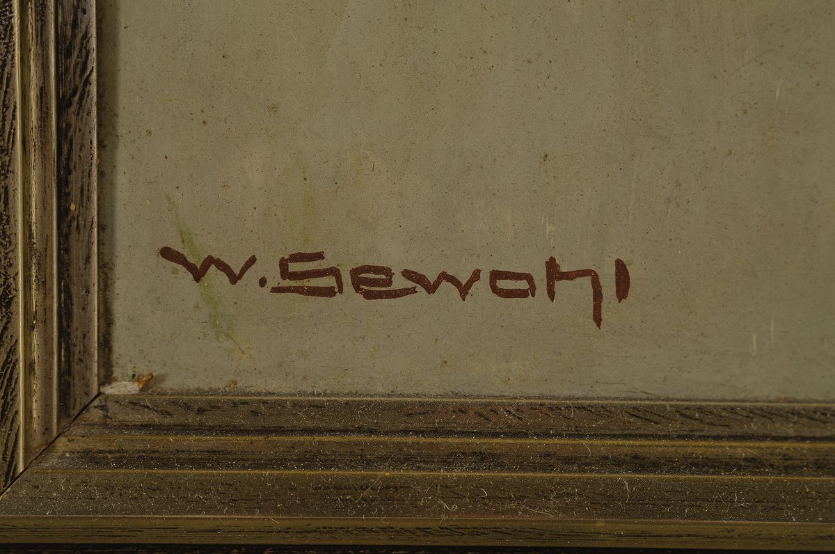 Detail a: Waldemar Sewohl, 1887 Rostock - 1967 Berlin, Fotografenlehre, Ausbildung zum Maler bei Wilhelm Blanke, Pferdeporträt im Dreiviertelprofil, signiert, ...
